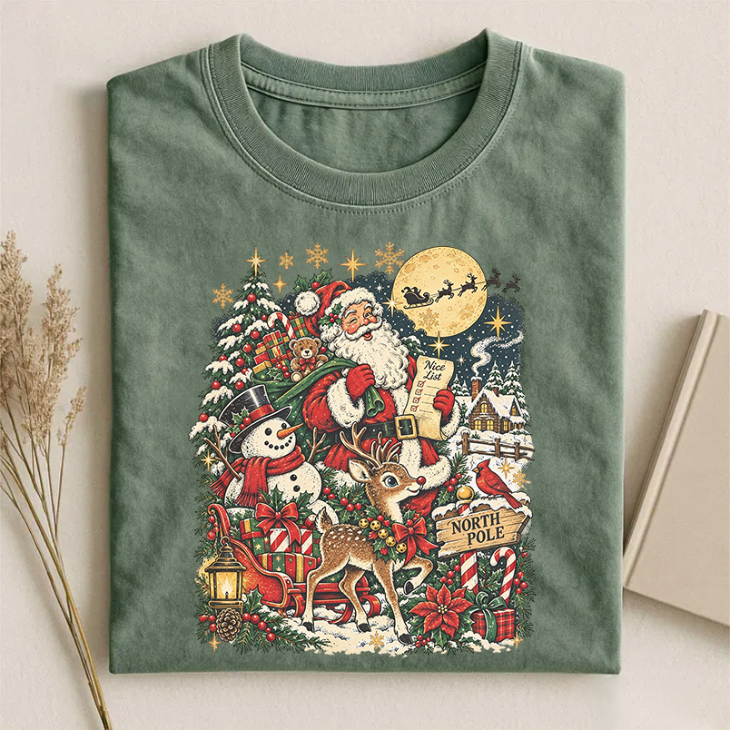 Vintage Christmas Santa T-shirt