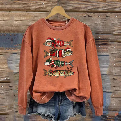Christmas Trout Fishing Sweatshirt