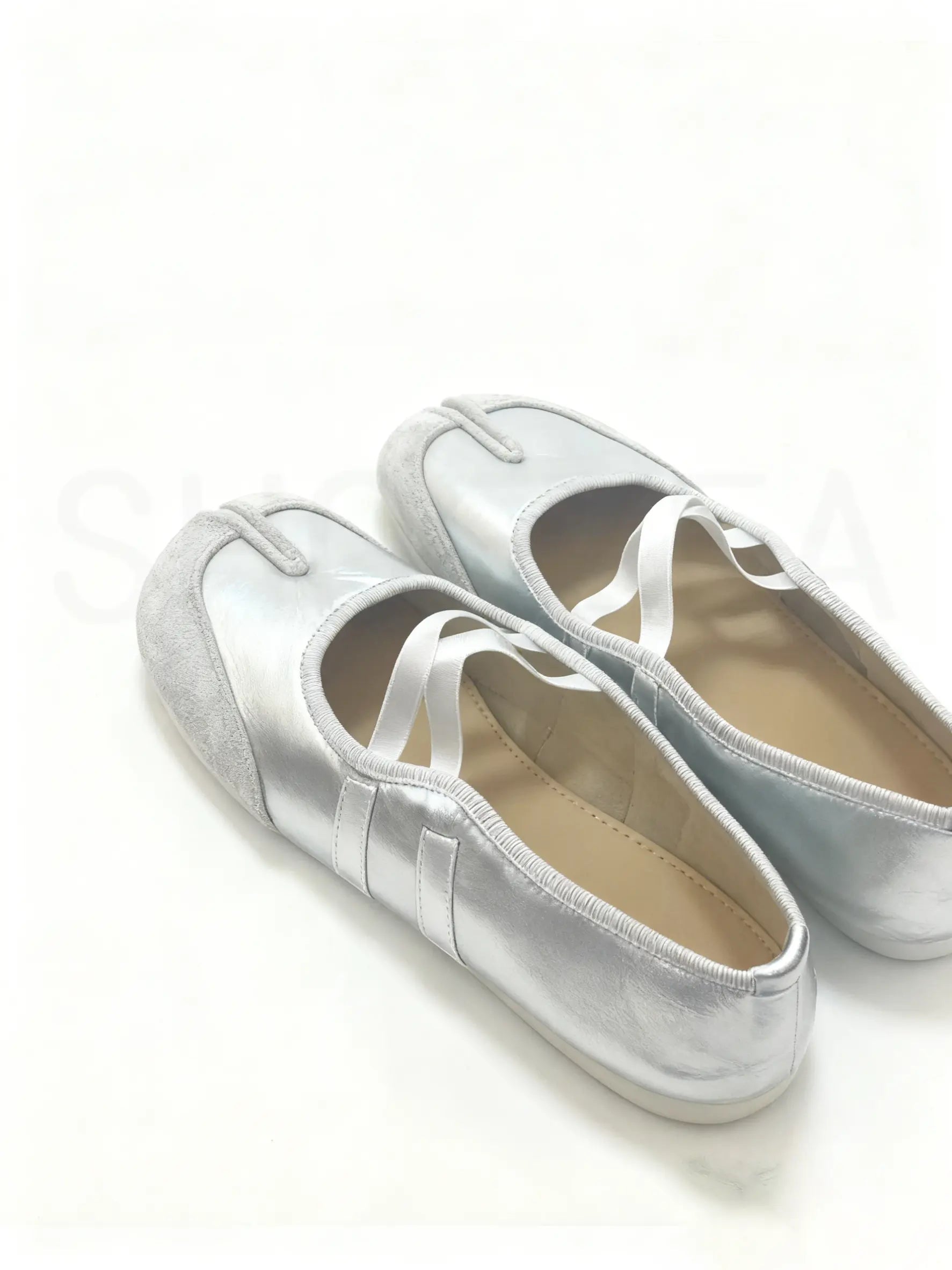 Split-Toe Tabi Ballet Sneakers with Crisscross Straps