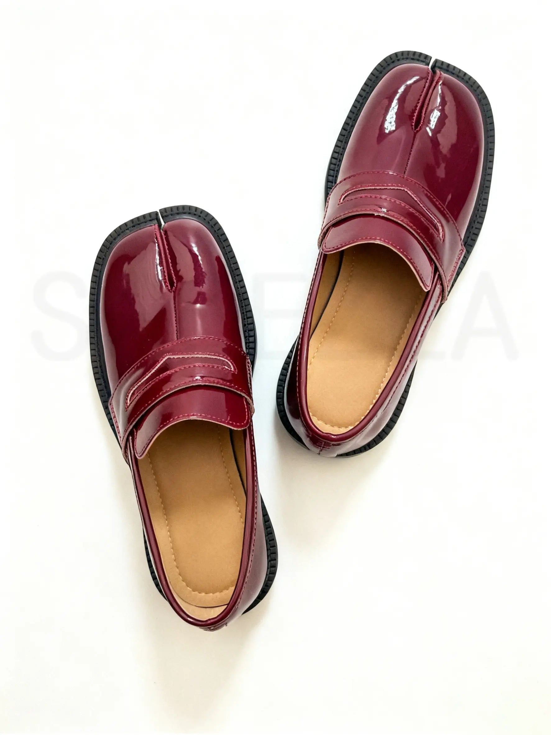 Split-Toe Tabi Loafers with Chunky Block Heel