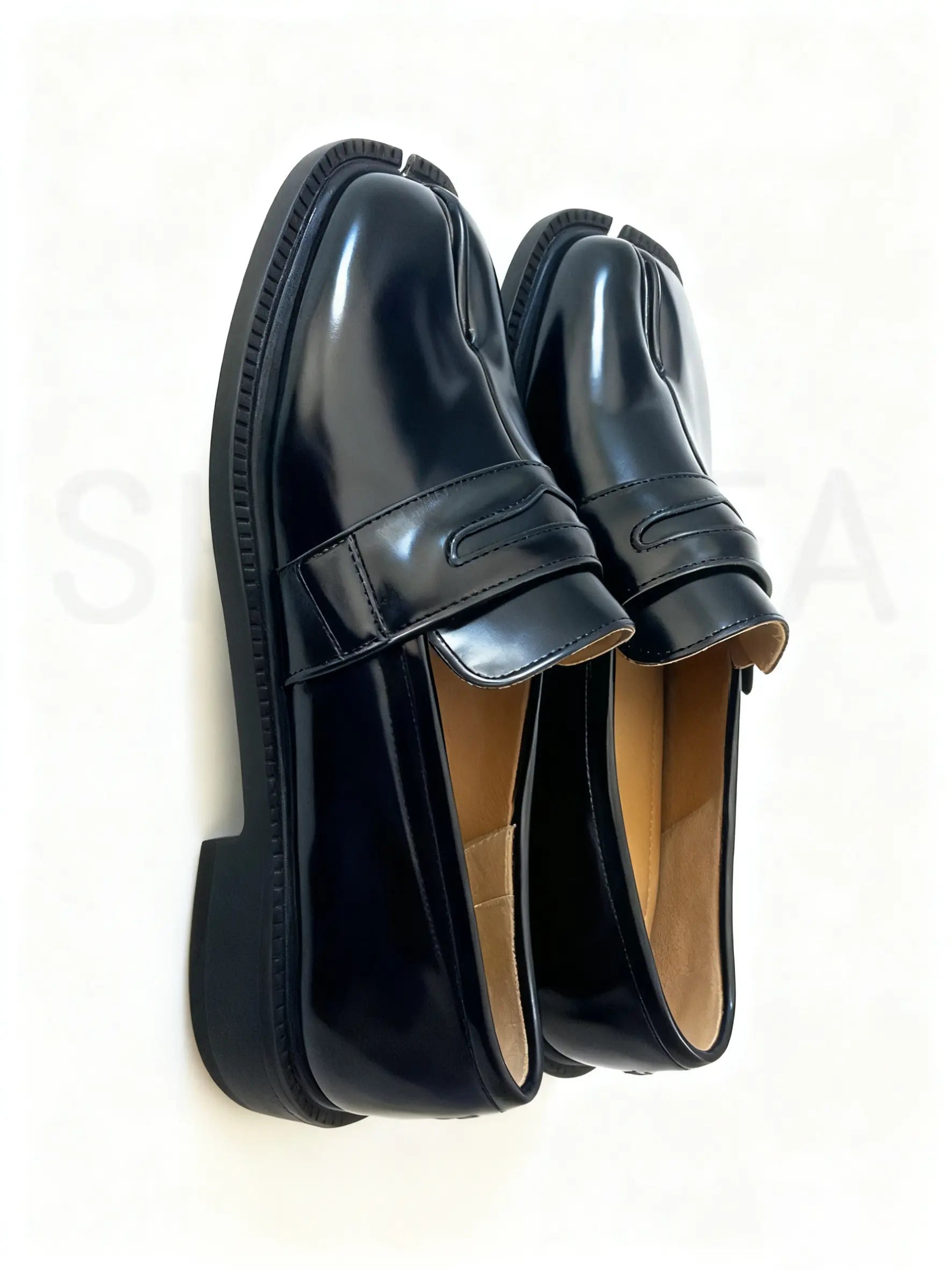 Split-Toe Tabi Loafers with Chunky Block Heel