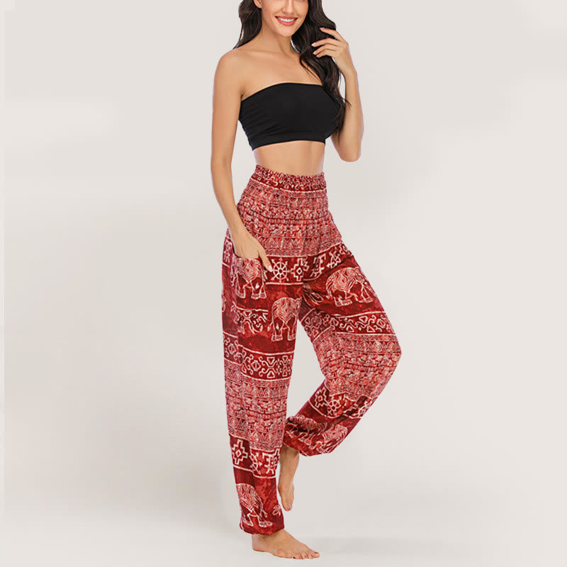 Olivenorma Elephant Yoga Pants Viscose Women's Elastic Waist Harem Pants - image 19