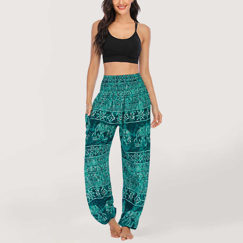 Olivenorma Elephant Yoga Pants Viscose Women's Elastic Waist Harem Pants - image 8