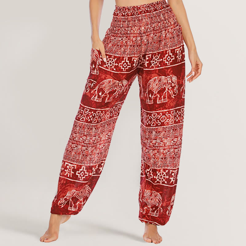 Olivenorma Elephant Yoga Pants Viscose Women's Elastic Waist Harem Pants - image 23