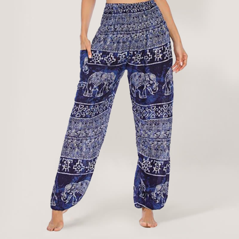 Olivenorma Elephant Yoga Pants Viscose Women's Elastic Waist Harem Pants - image 4