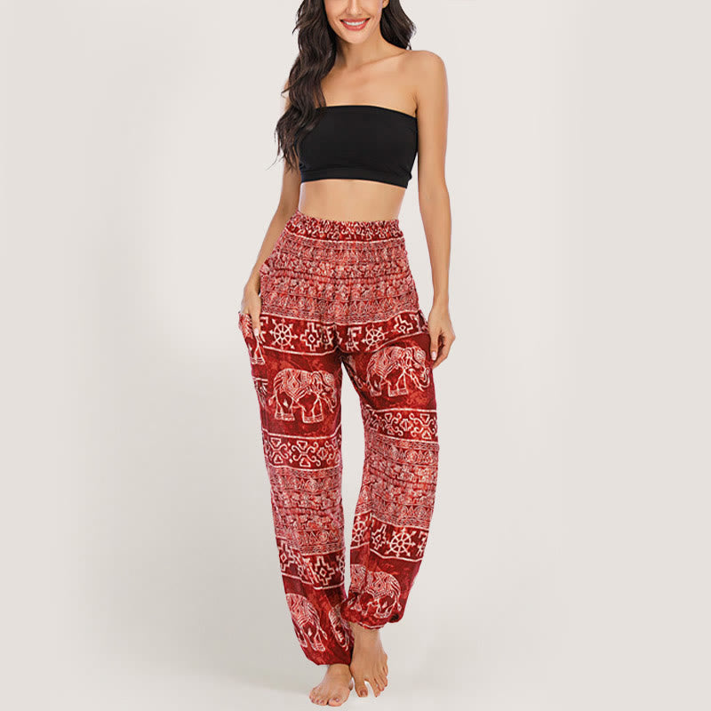 Olivenorma Elephant Yoga Pants Viscose Women's Elastic Waist Harem Pants - image 22