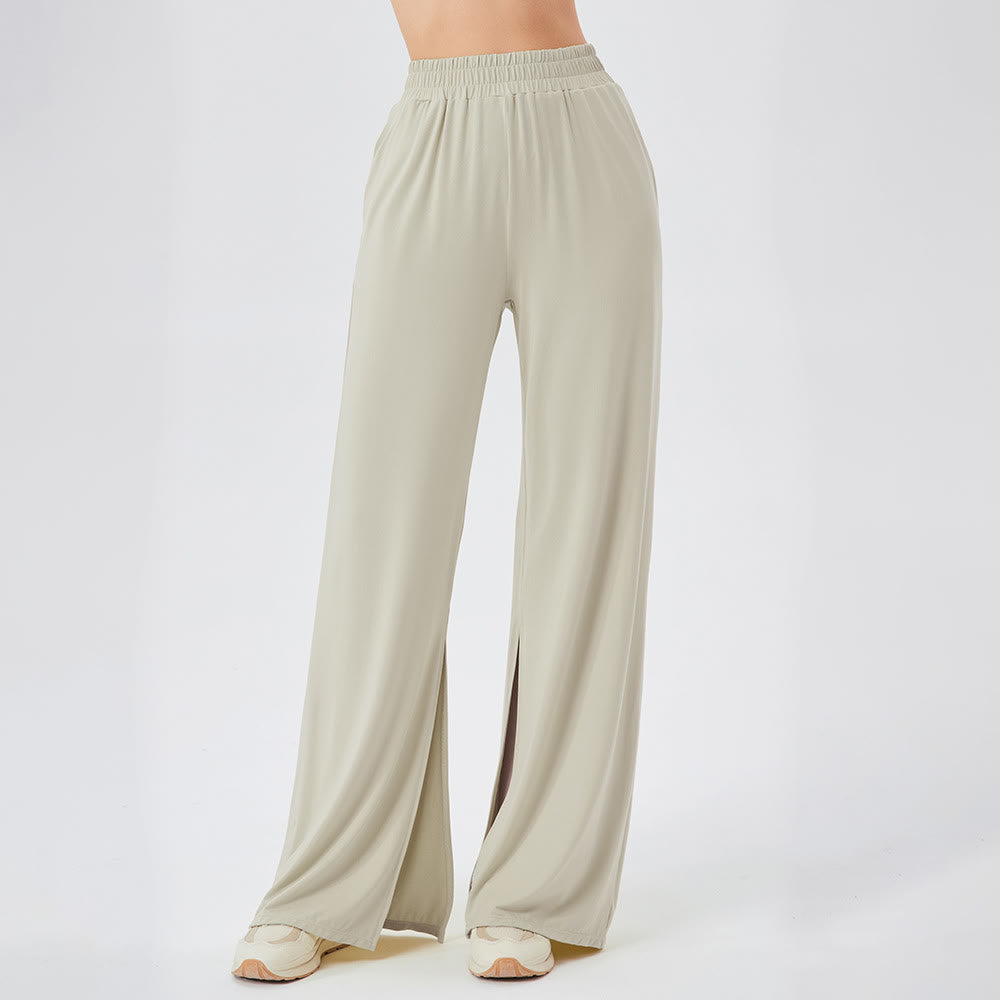 Olivenorma Lightweight Wide Leg Ventilated Loose Pants Casual Yoga Pants - Beige - XL - image 24
