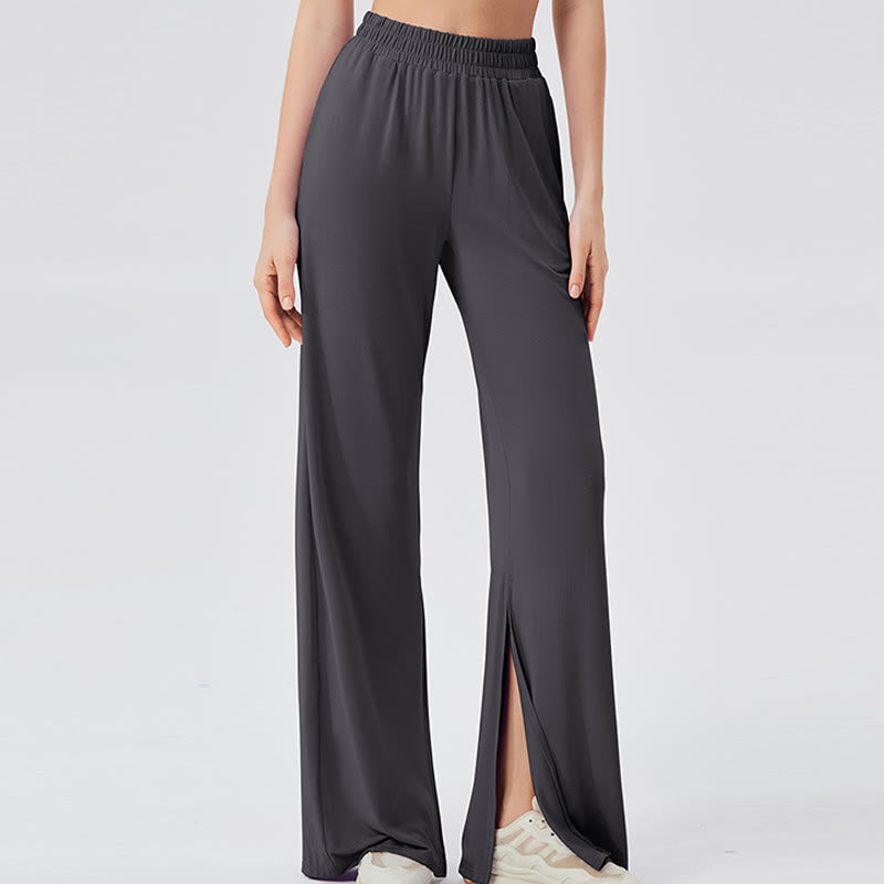 Olivenorma Lightweight Wide Leg Ventilated Loose Pants Casual Yoga Pants - Grey - XL - image 16