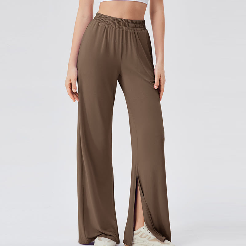 Olivenorma Lightweight Wide Leg Ventilated Loose Pants Casual Yoga Pants - Brown - XL - image 22