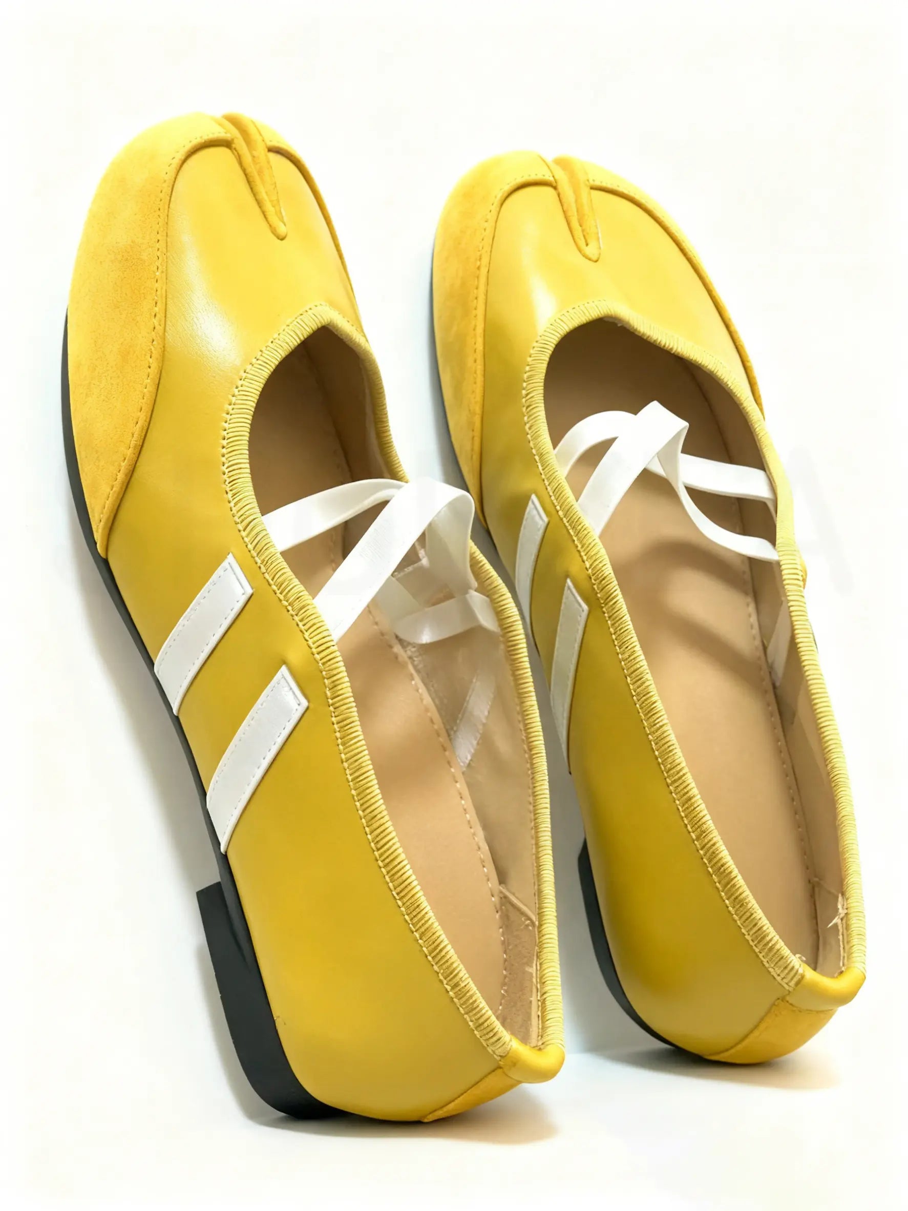 Split-Toe Tabi Ballet Sneakers with Crisscross Straps