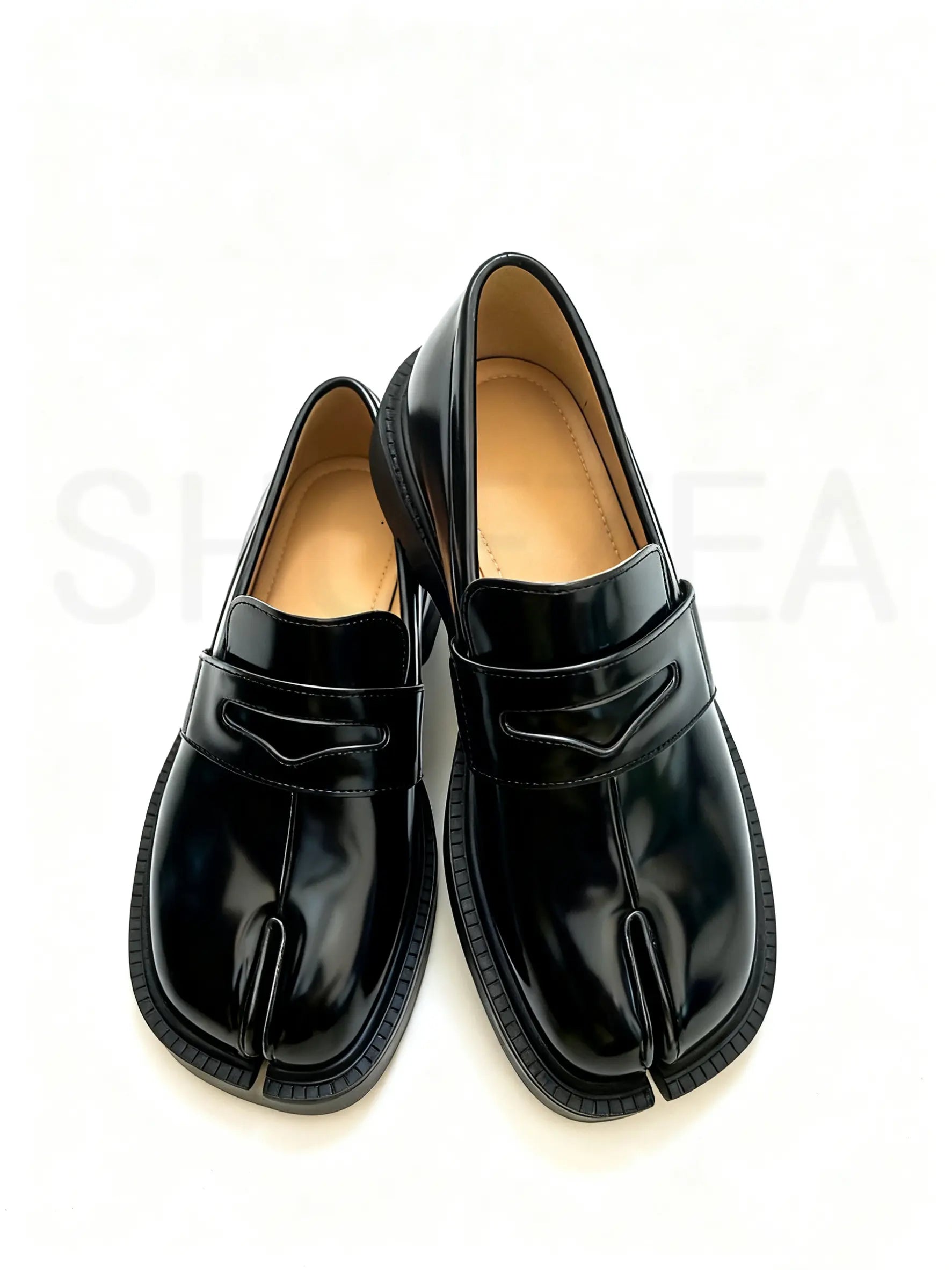 Split-Toe Tabi Loafers with Chunky Block Heel
