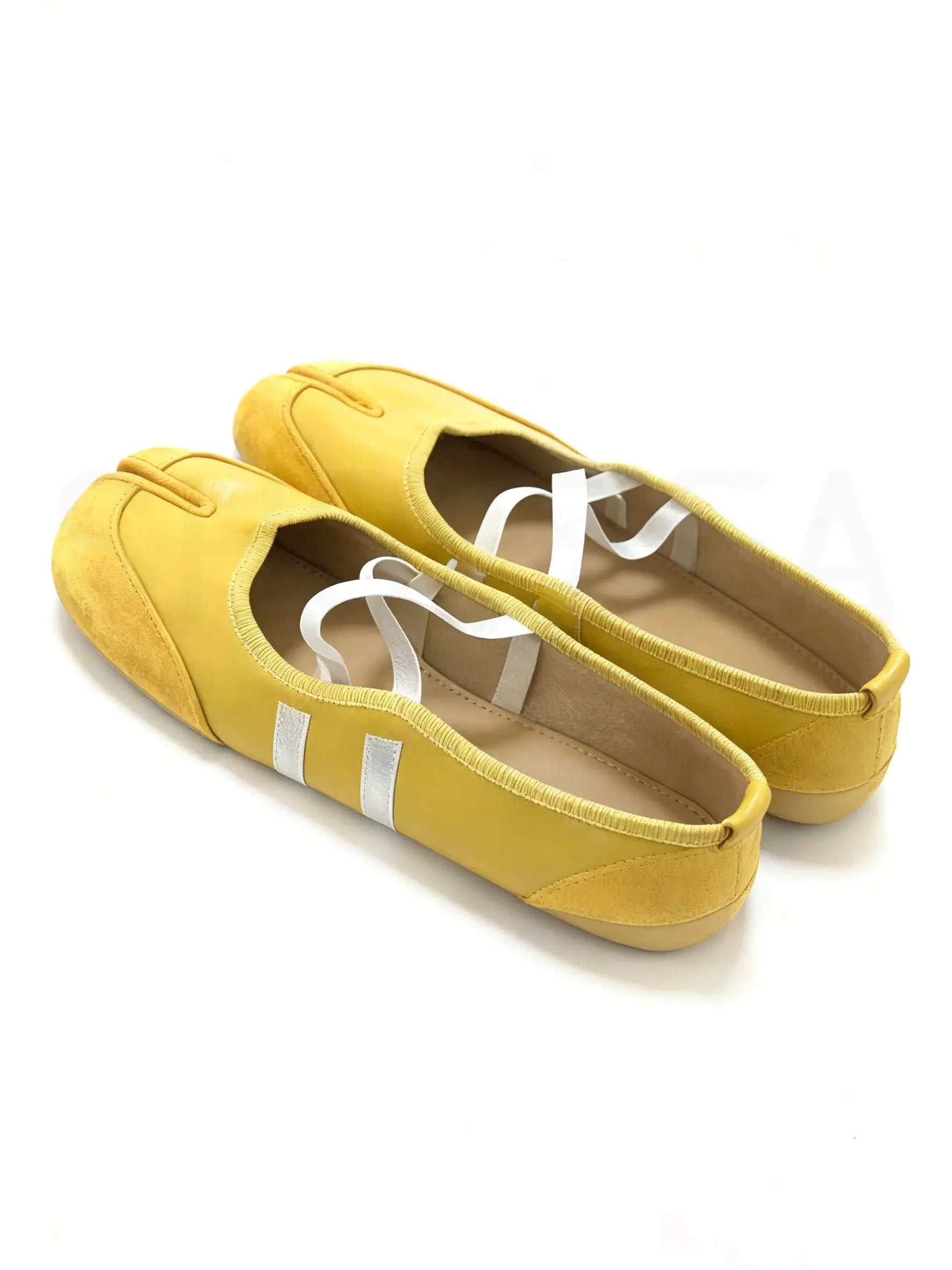 Split-Toe Tabi Ballet Sneakers with Crisscross Straps