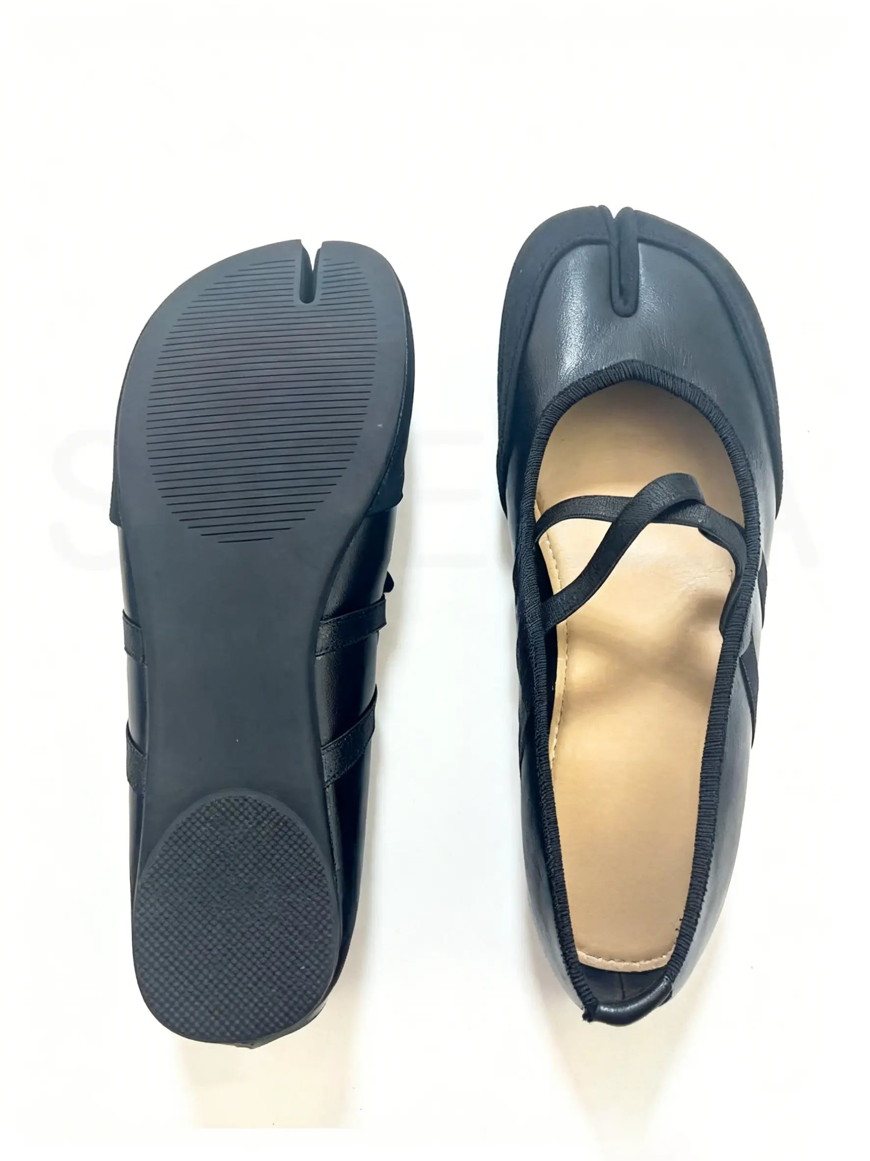 Split-Toe Tabi Ballet Sneakers with Crisscross Straps