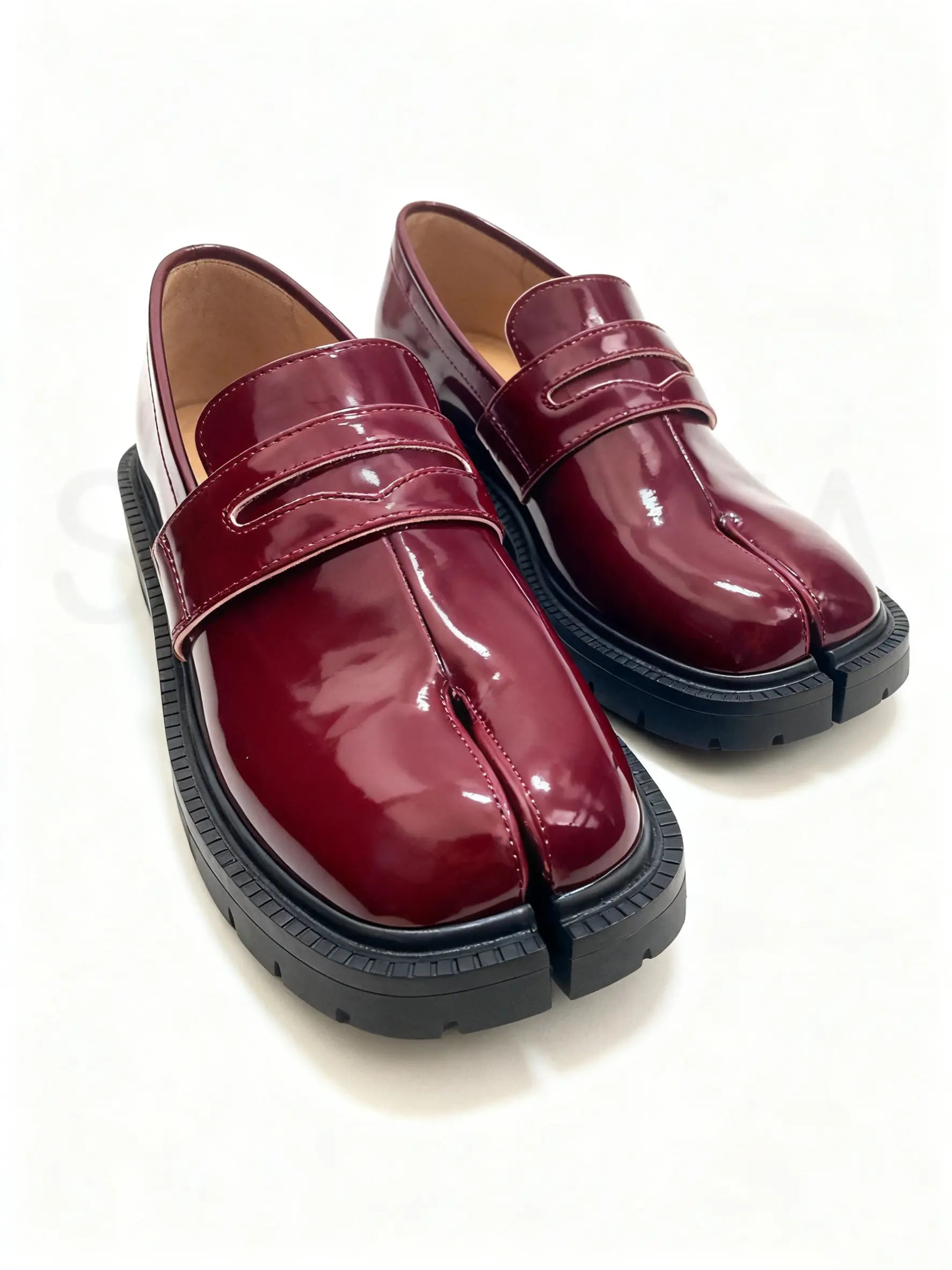 Split-Toe Tabi Loafers with Chunky Block Heel