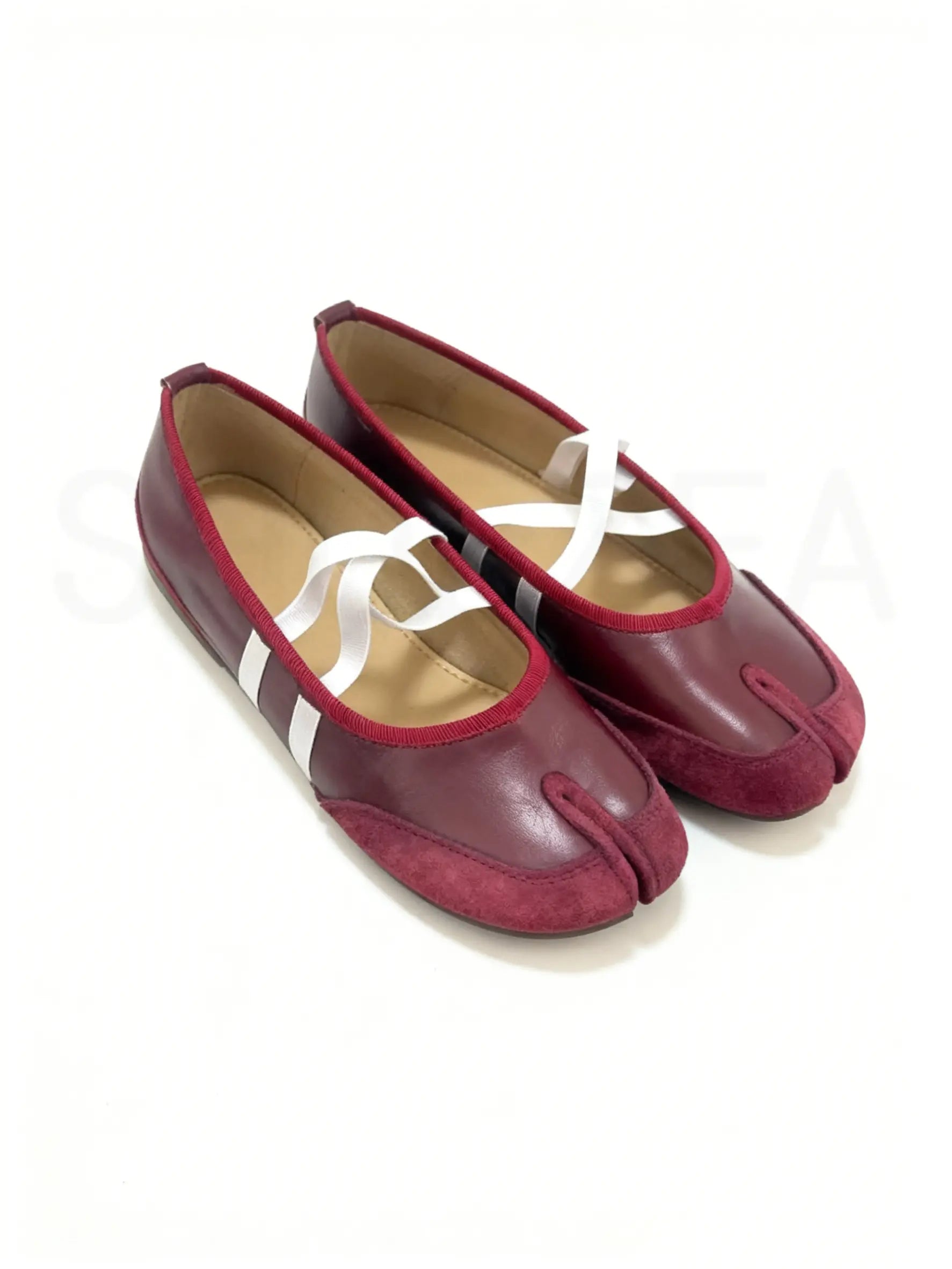 Split-Toe Tabi Ballet Sneakers with Crisscross Straps