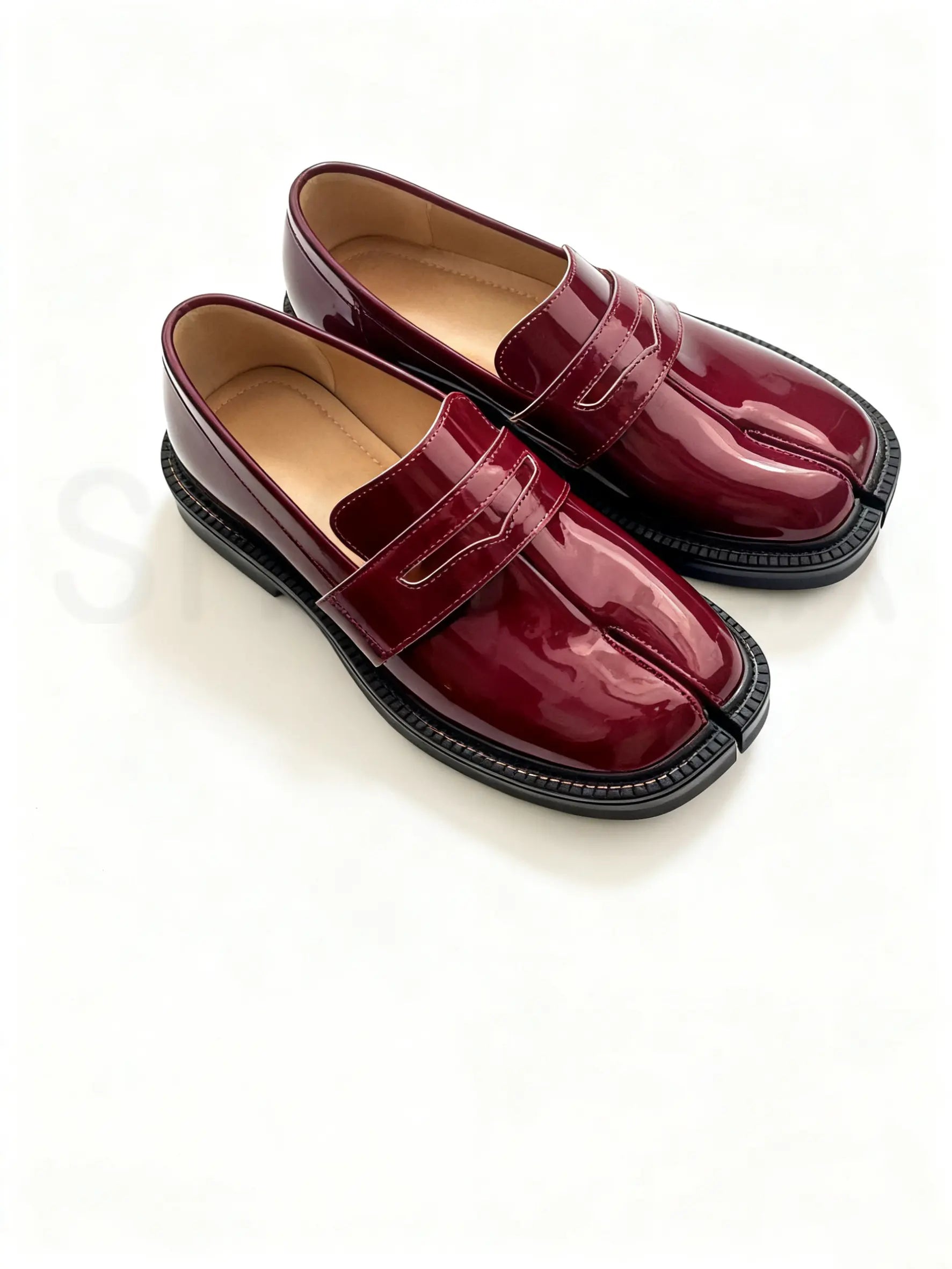 Split-Toe Tabi Loafers with Chunky Block Heel