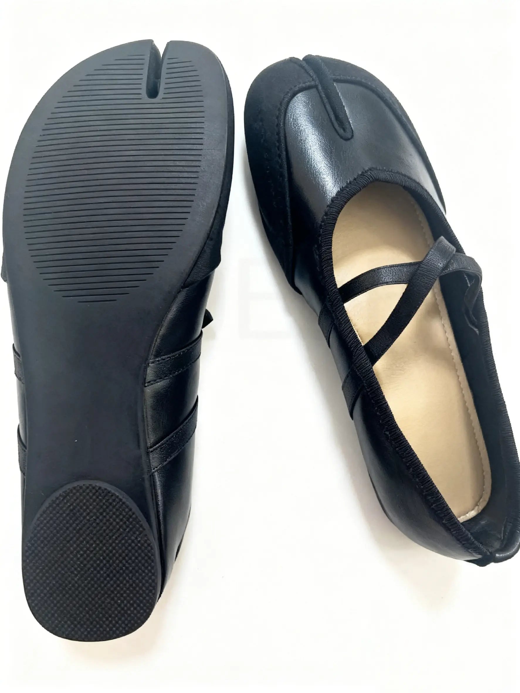 Split-Toe Tabi Ballet Sneakers with Crisscross Straps