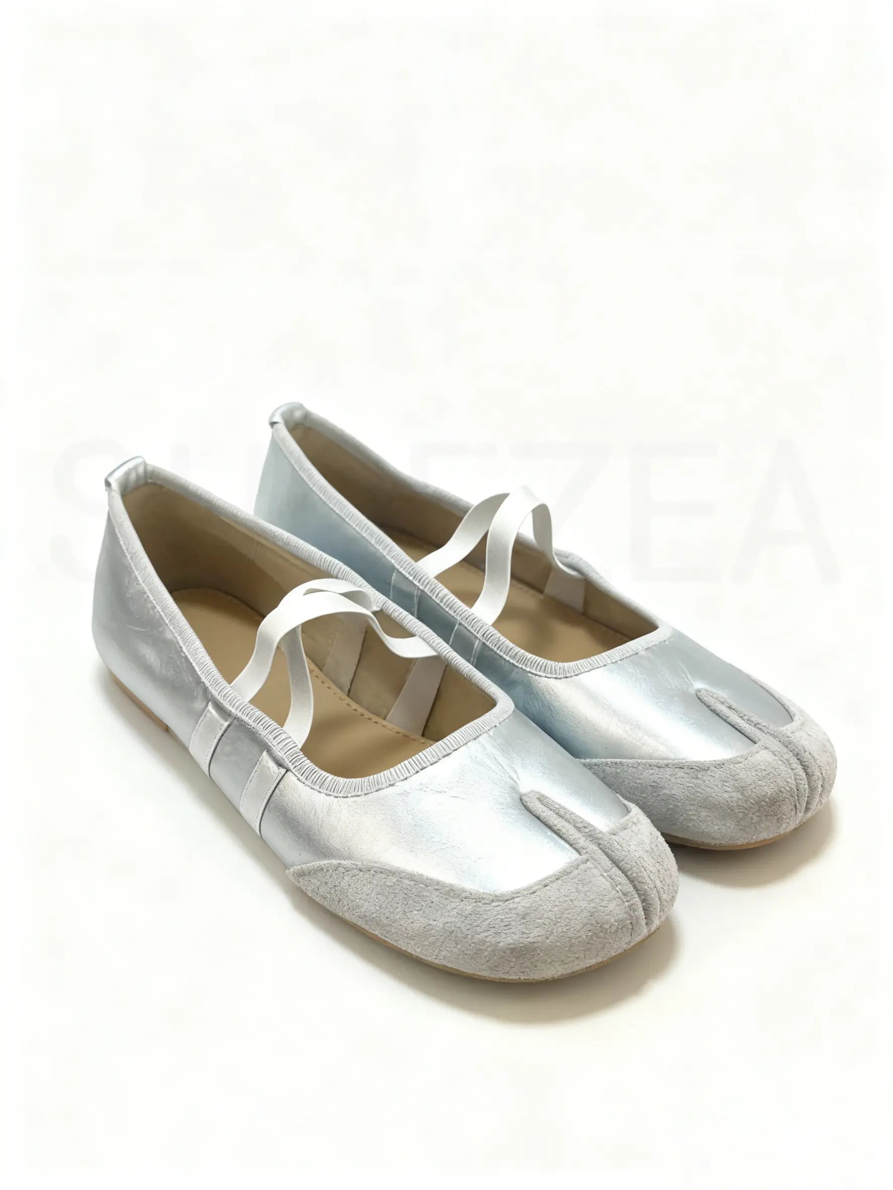 Split-Toe Tabi Ballet Sneakers with Crisscross Straps