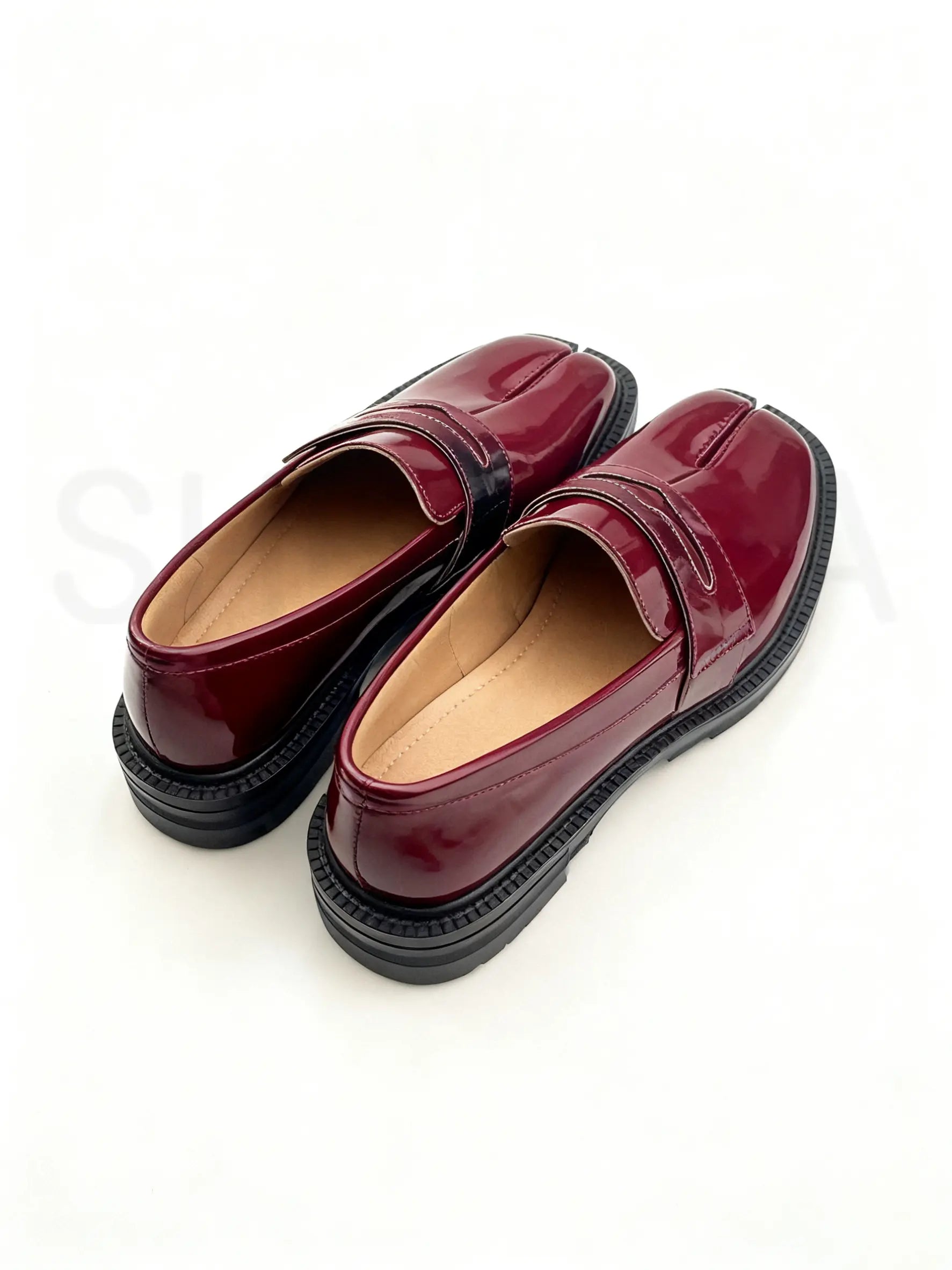 Split-Toe Tabi Loafers with Chunky Block Heel
