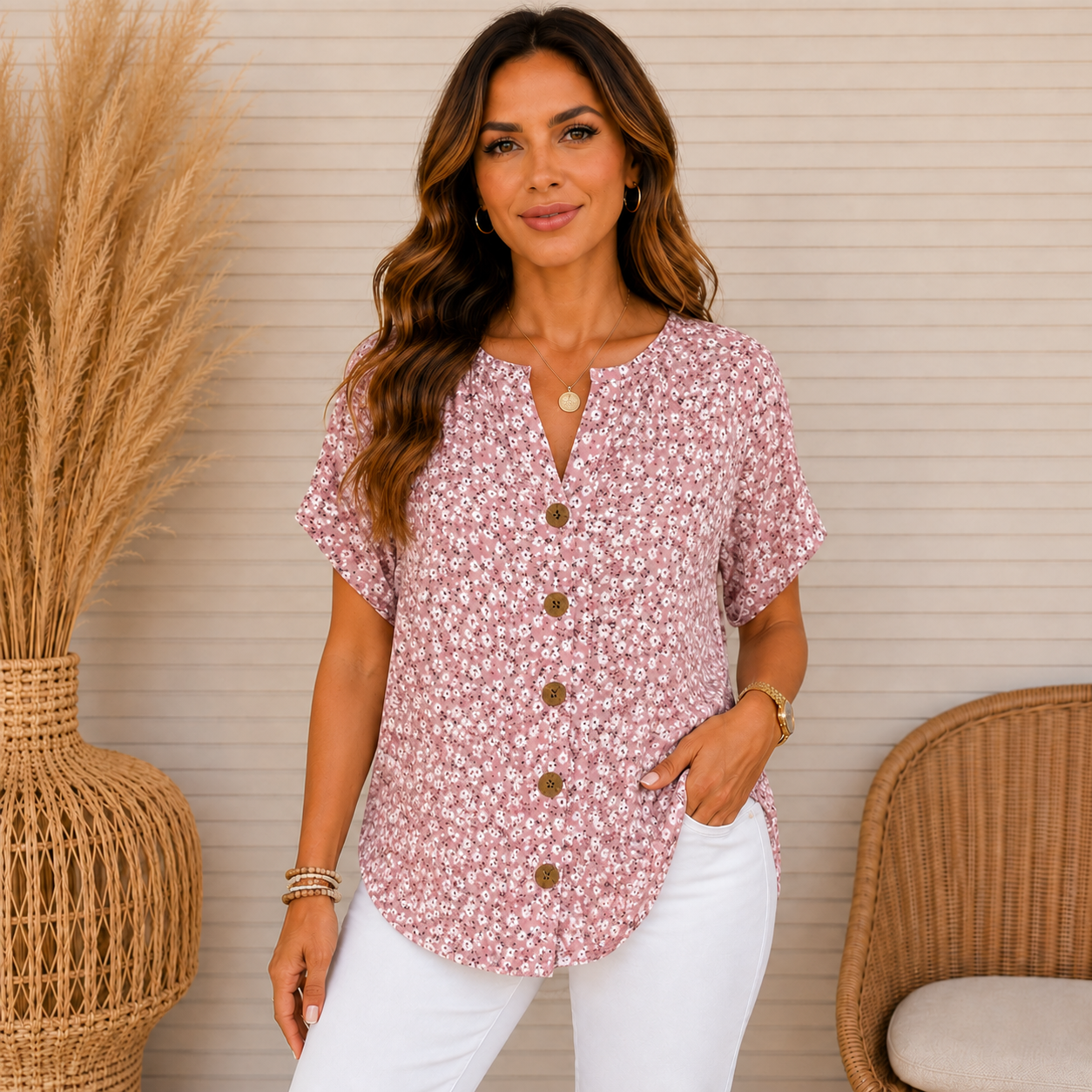 Chic Floral Print Blouse