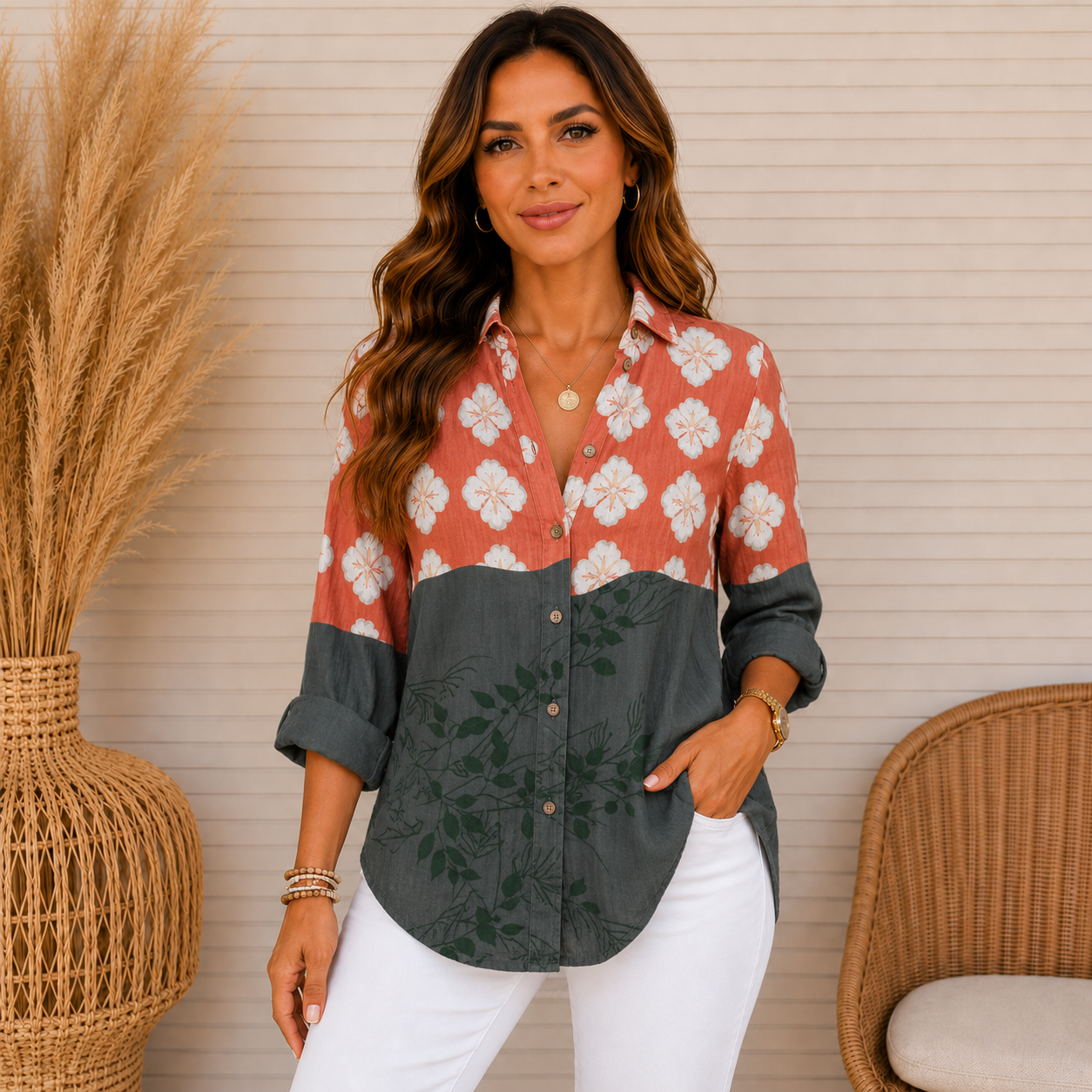 Colorful Blouse with Playful Print