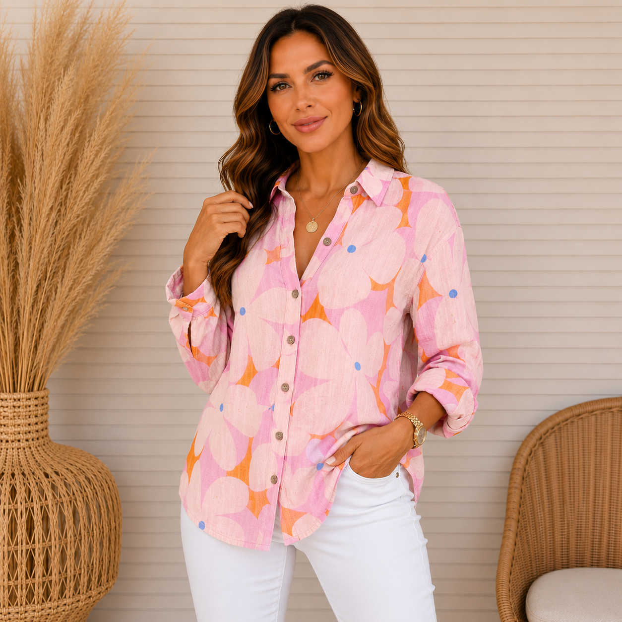 Colorful Blouse with Playful Print