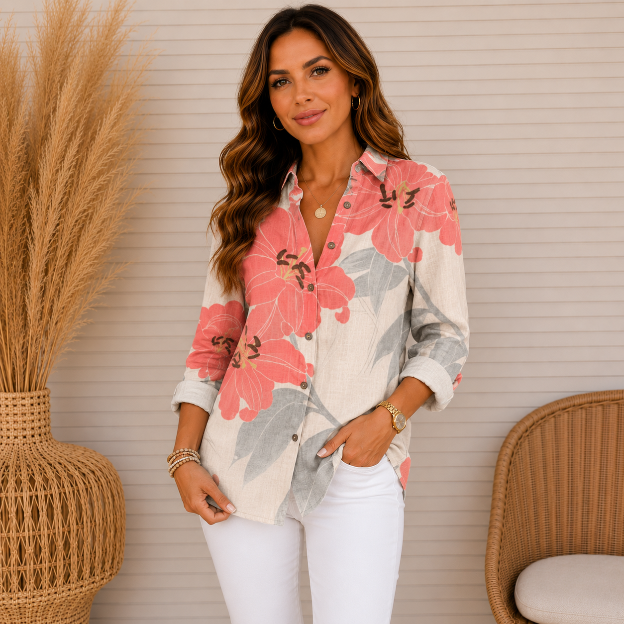 Colorful Blouse with Playful Print