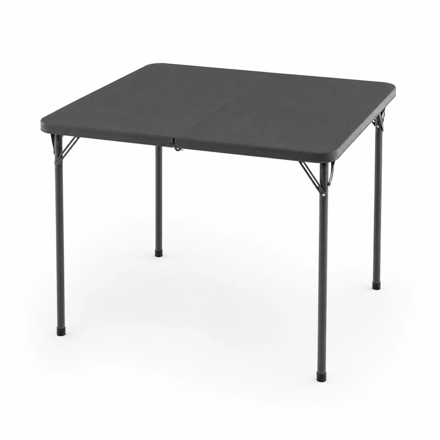 Table pliante extérieure en métal et polypropylène Noir 70x70 cm