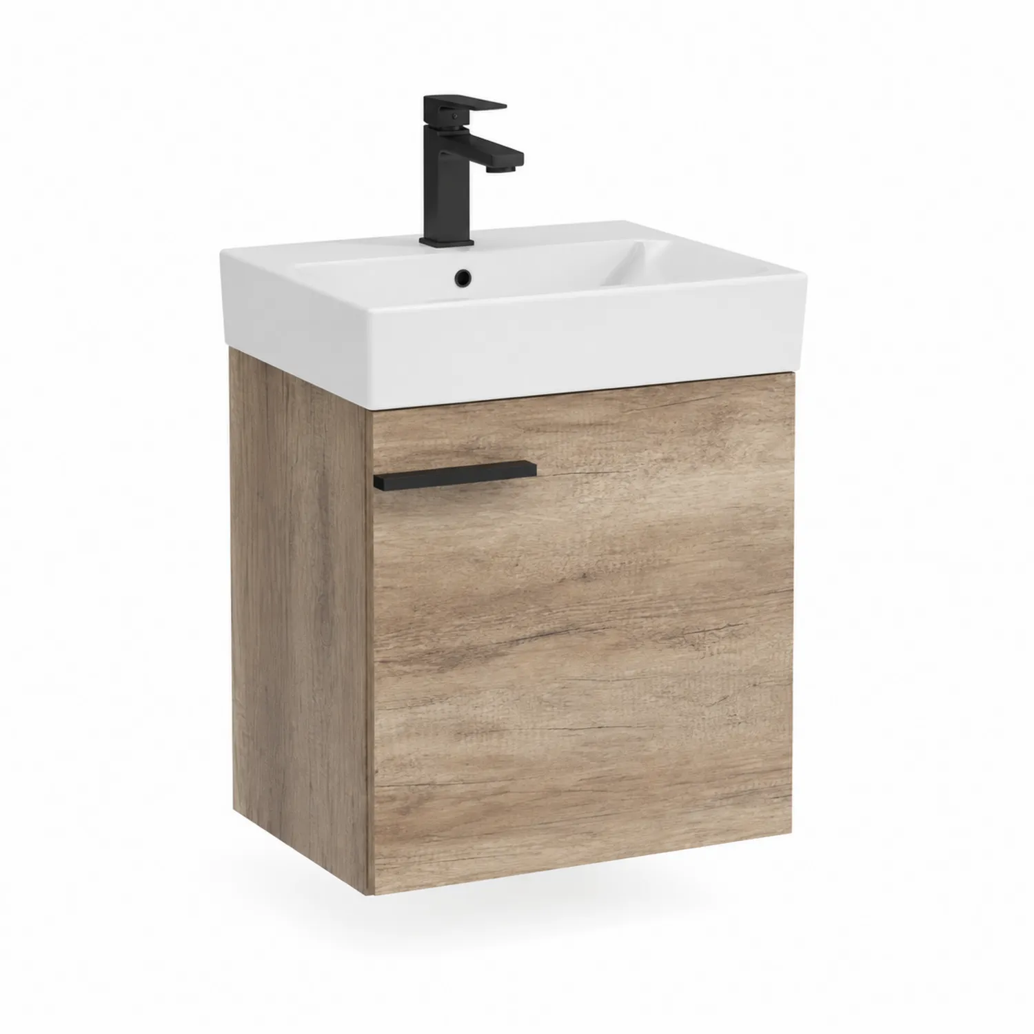 Meuble sous-lavabo en bois avec lavabo en céramique 45x40x50 cm