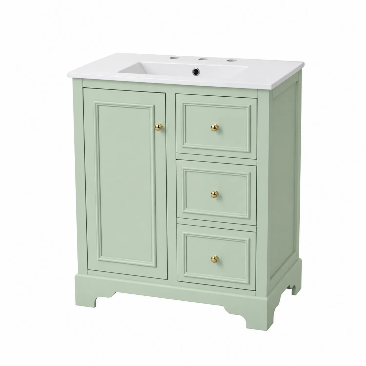 Meuble lavabo MDF avec tiroirs et porte 80x50x85 cm