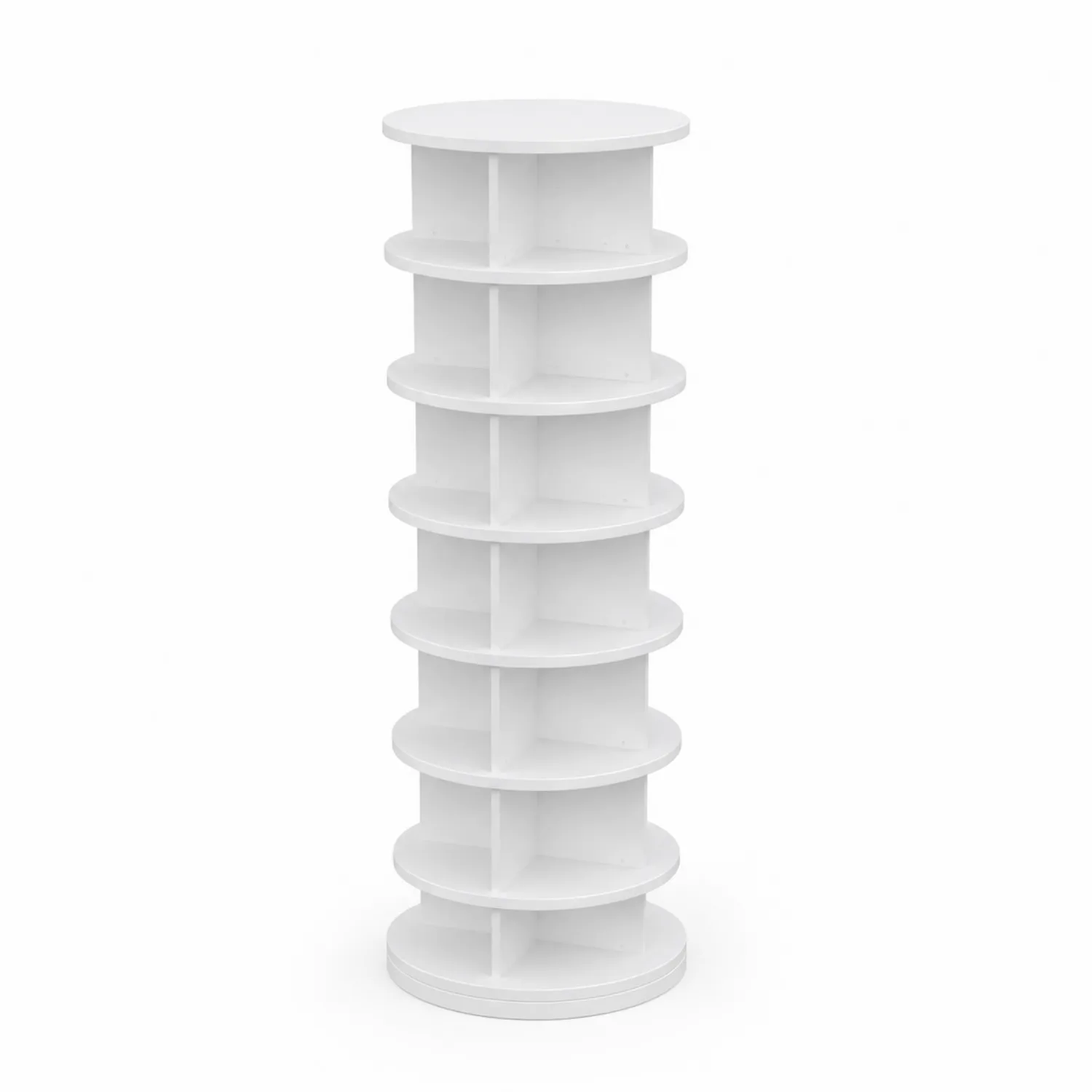 Étagère rotative à chaussures en bois MDF blanc 7 niveaux