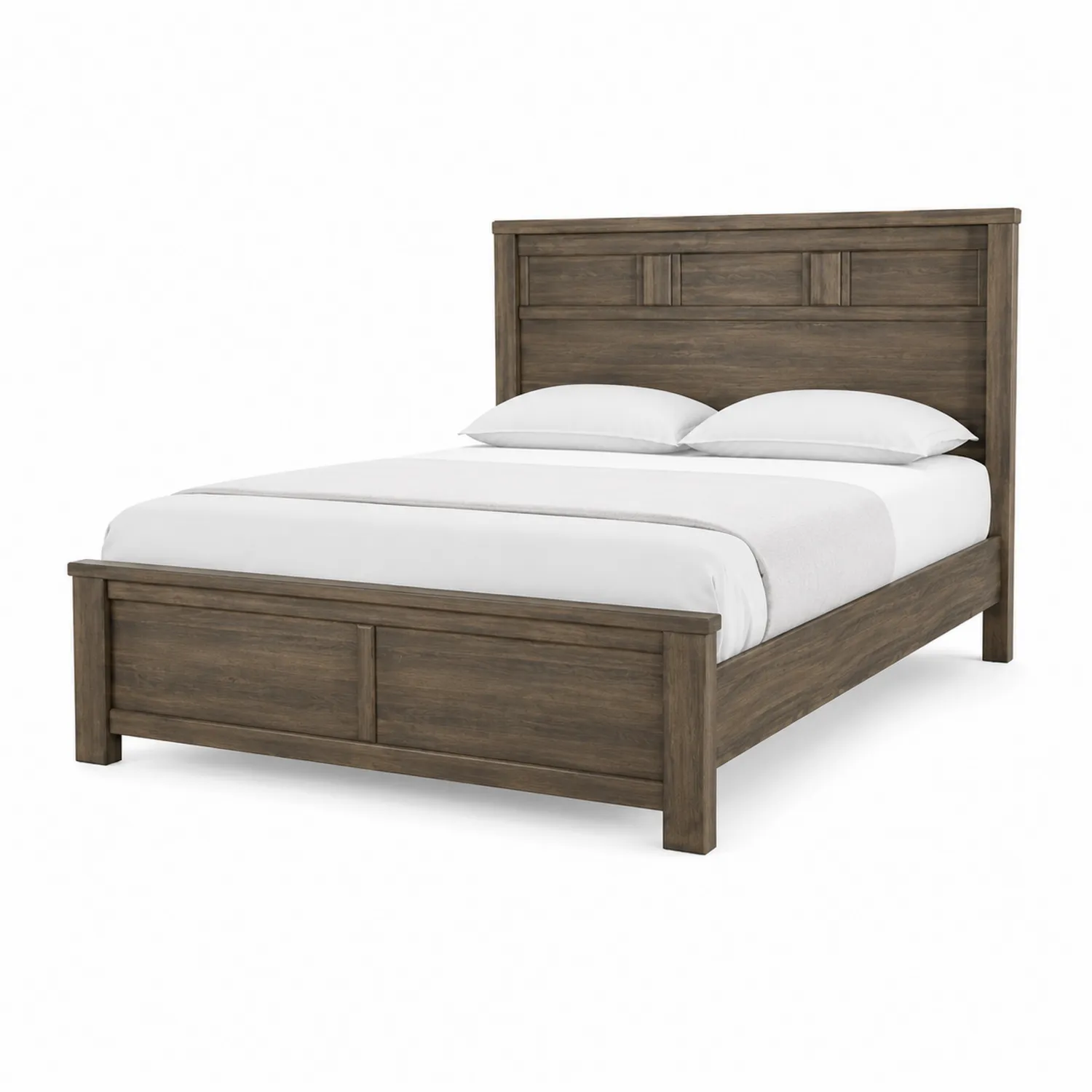 Lit double en bois massif brun 200x150 cm