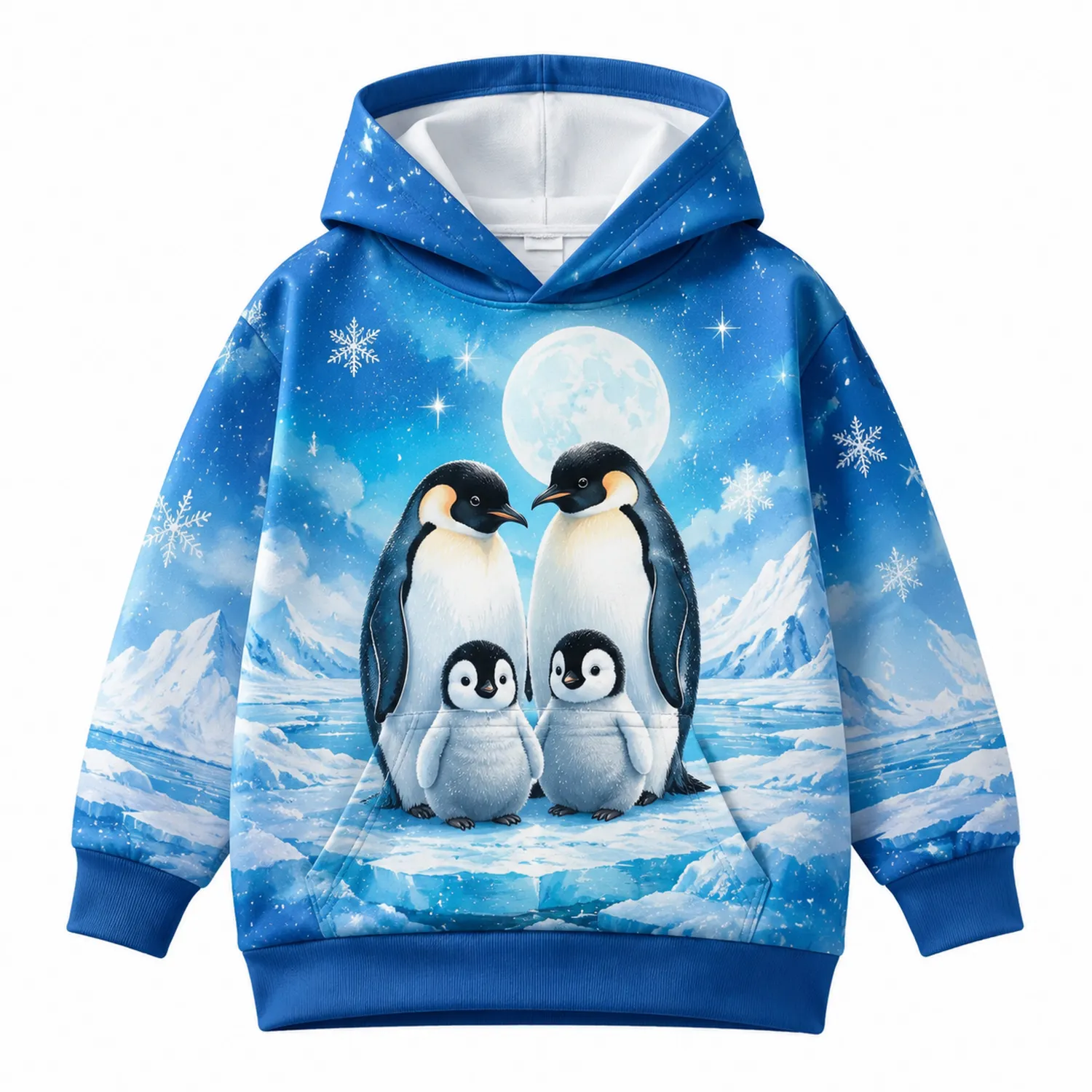 Kinder Kapuzenpullover Pinguin Motiv Langarm