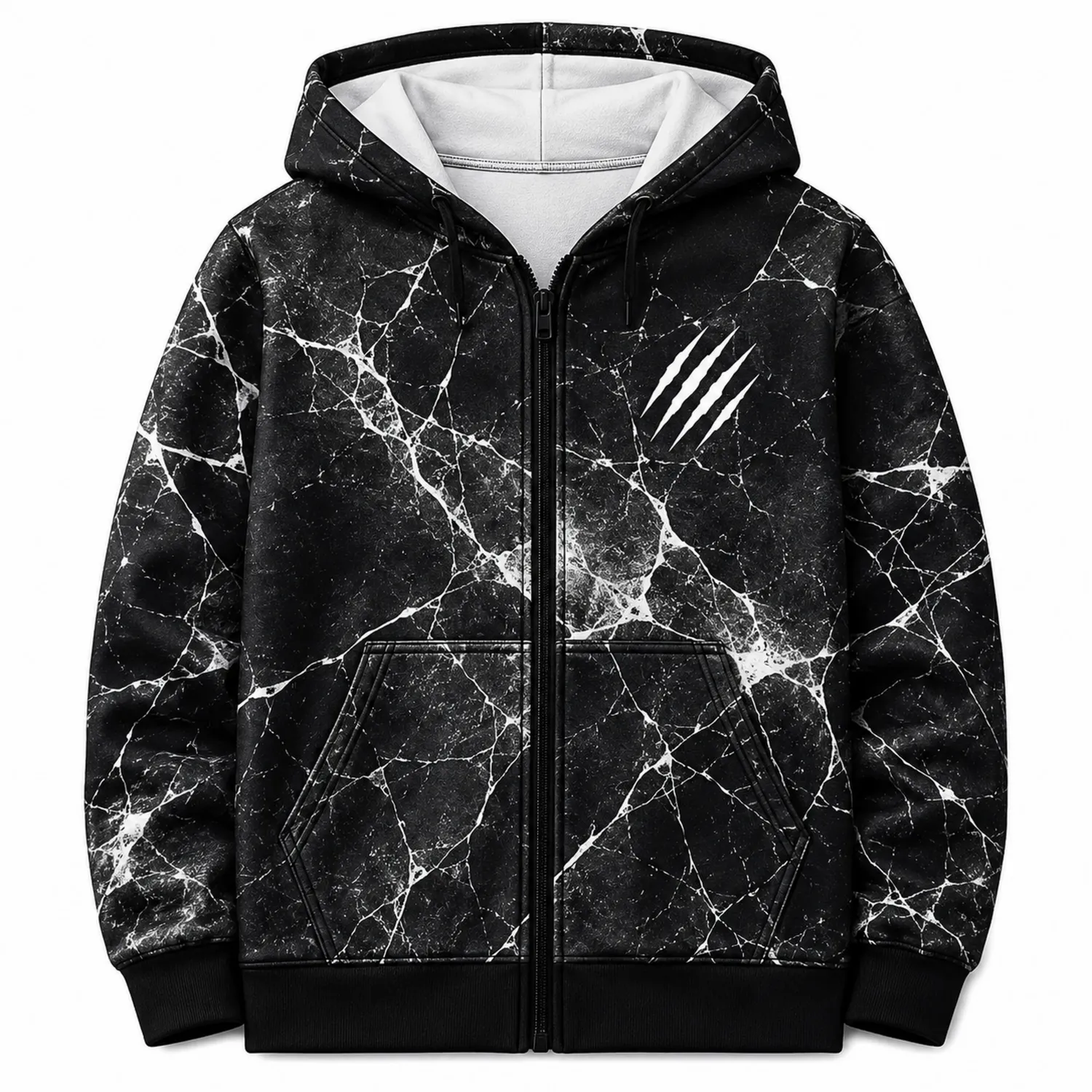 Kinder Kapuzenpullover mit Galaxie-Muster und Reißverschluss