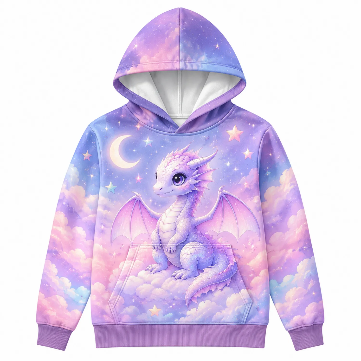 Kinder Hoodie Drachen und Mond Motiv