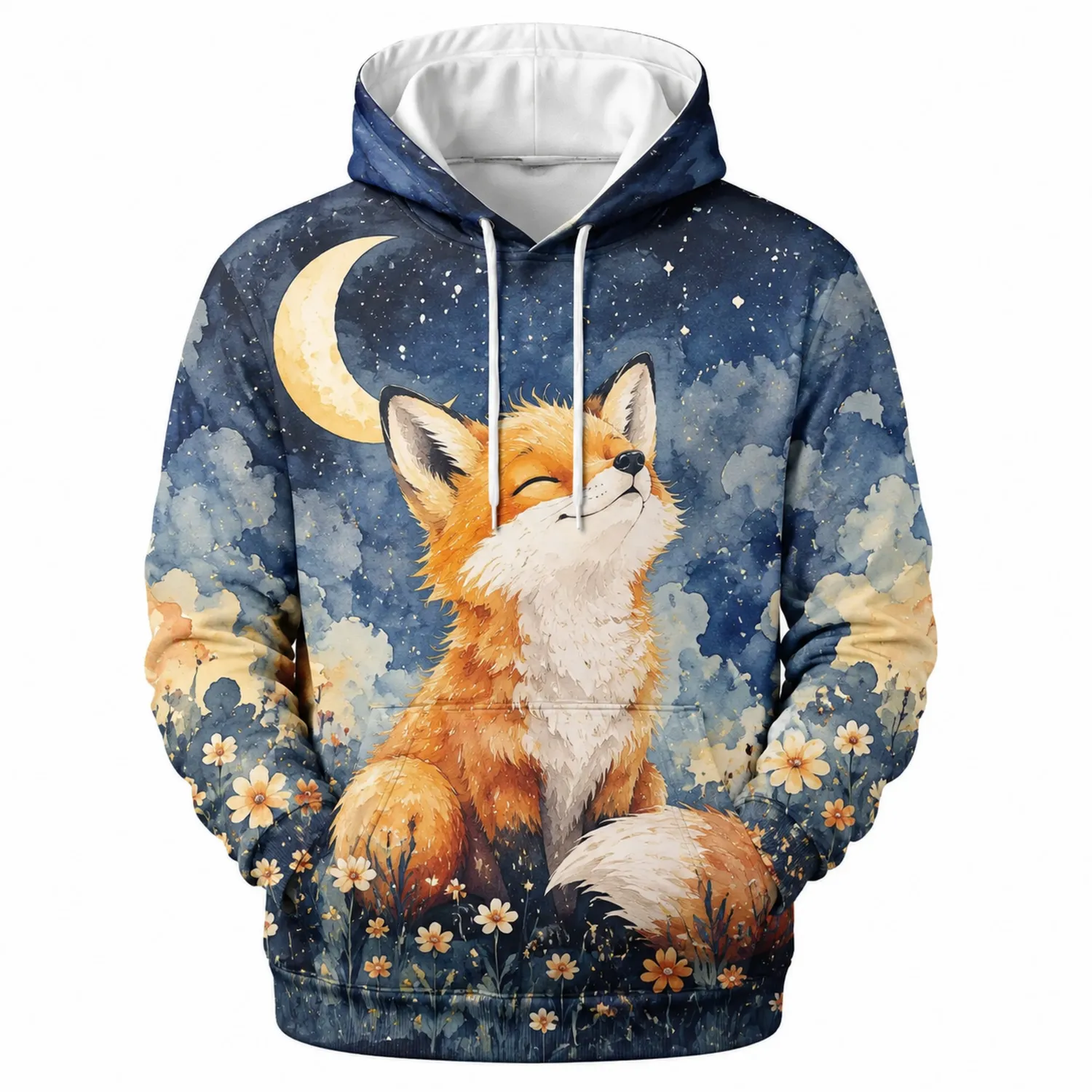 Fuchs Mond Blumen Kapuzenpullover Herren Damen