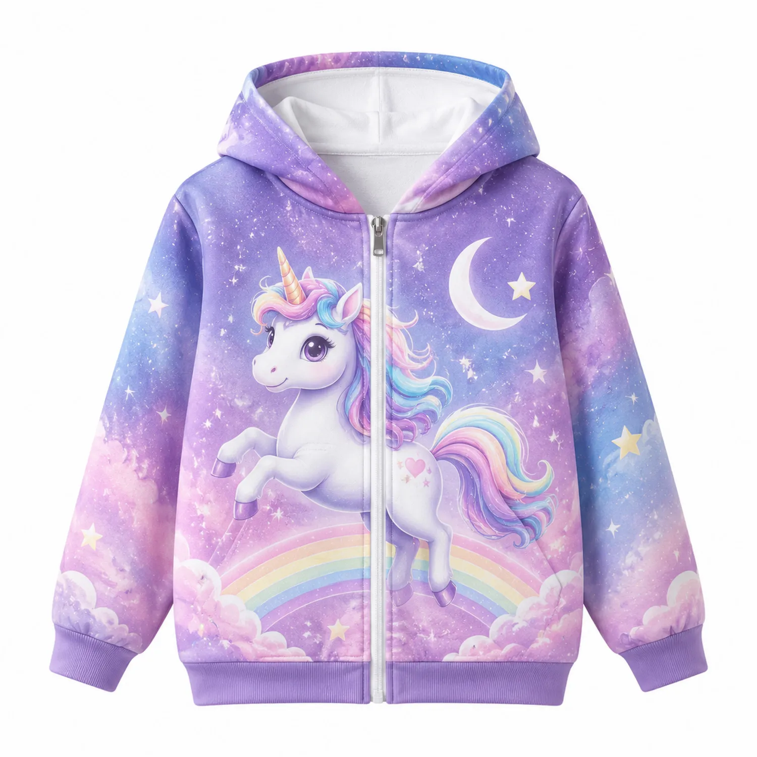 Einhorn Galaxy Jungen Kapuzenpullover mit Reißverschluss