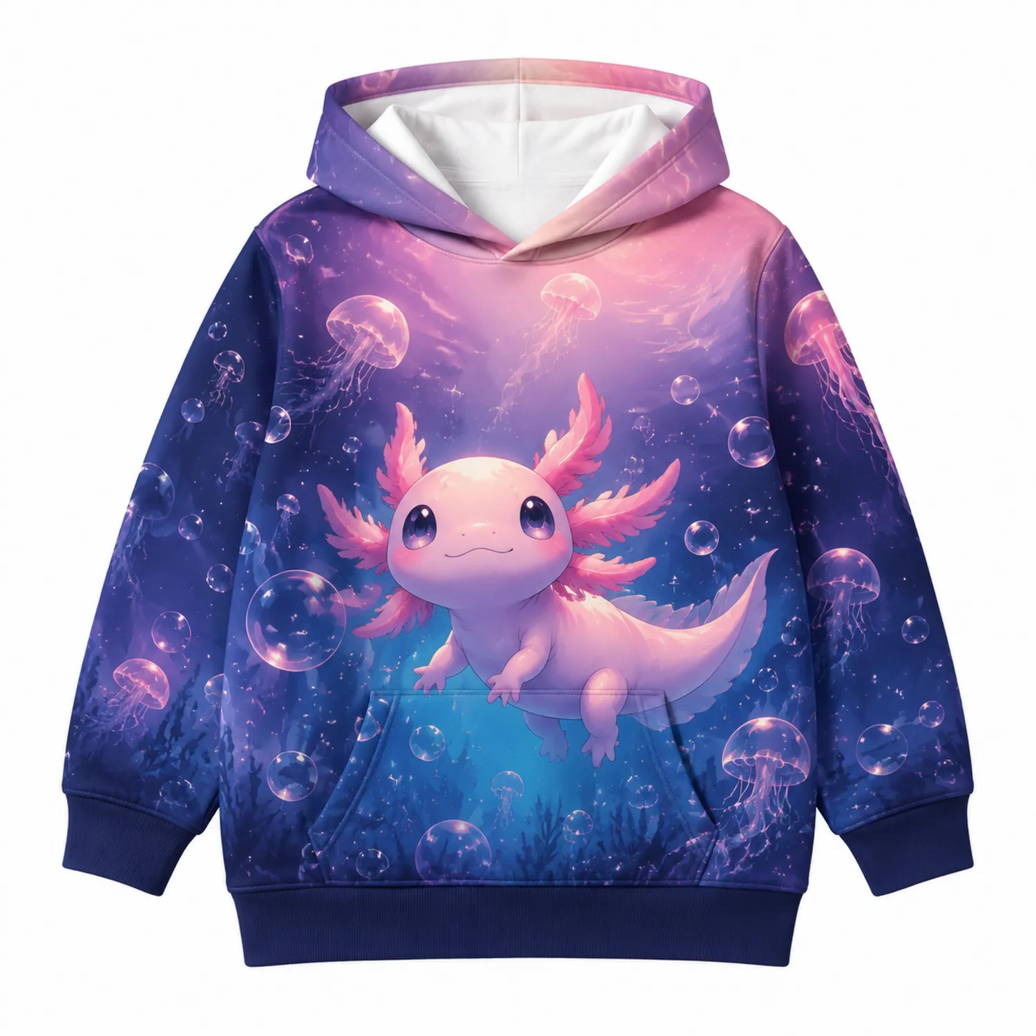 Felpa con Cappuccio Bambini Axolotl Meduse Grafica