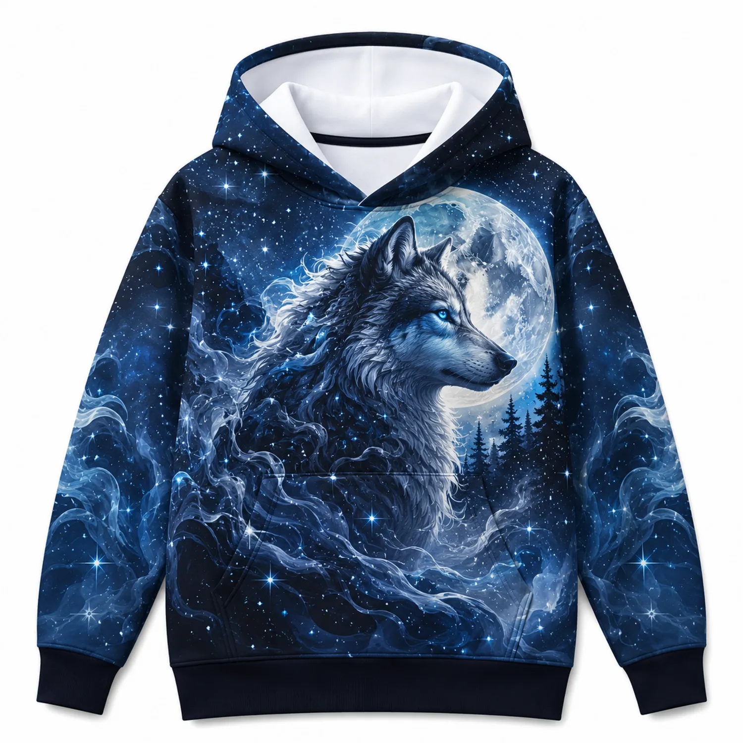 Felpa con Cappuccio 3D Lupo Luna Bambini