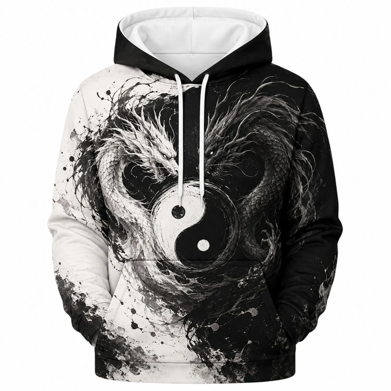 Felpa con Cappuccio Drago Yin-Yang Uomo Donna