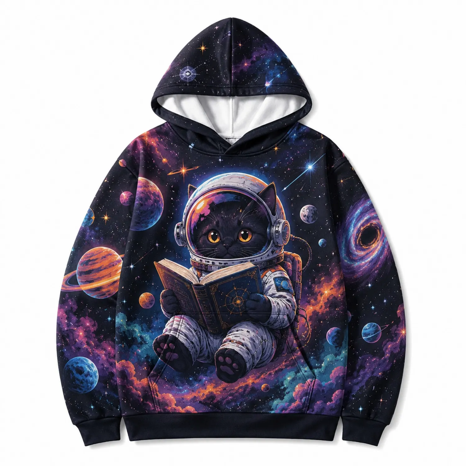 Felpa con Cappuccio Gatto Astronauta Spazio per Ragazzi