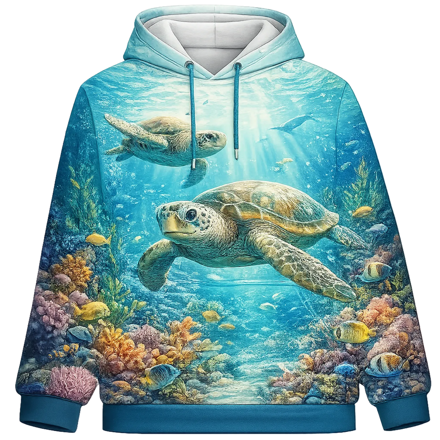 Felpa con Cappuccio Bambino Tartaruga Marina Stampa 3D