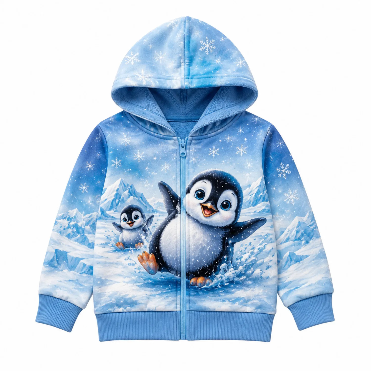 Felpa con Cappuccio Zip Intera Pinguino Bambini