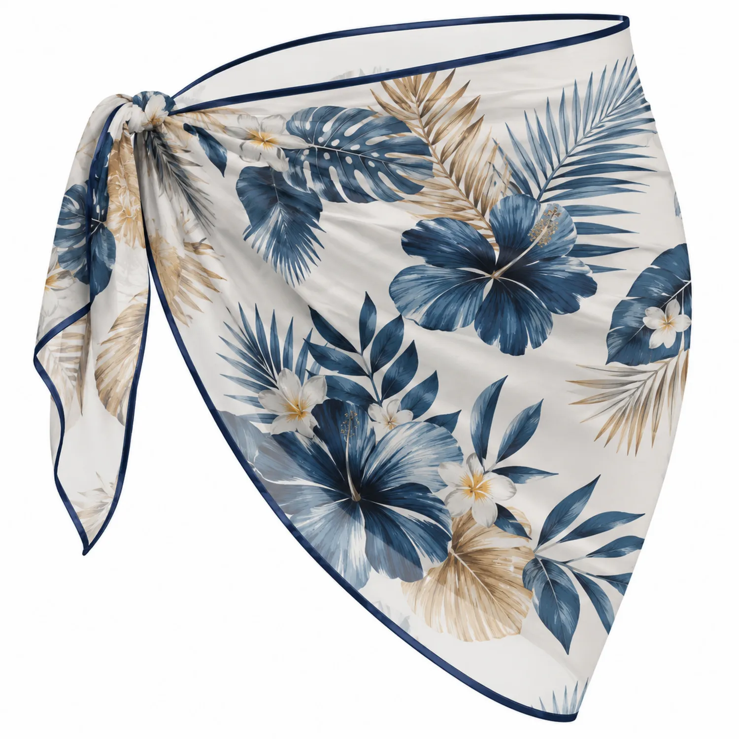 Sarong Donna Copricostume Chiffon Floreale Mare