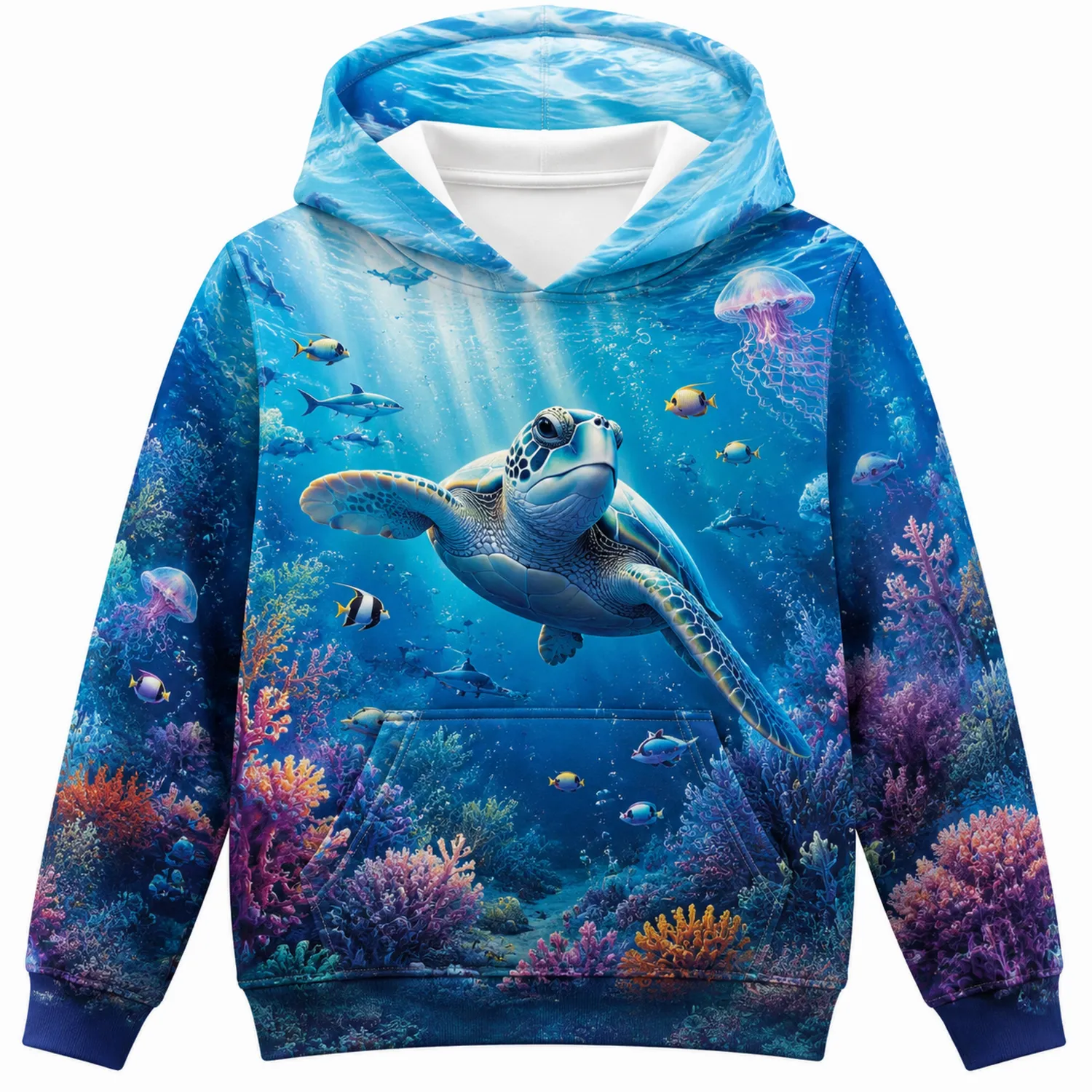 Felpa con Cappuccio per Bambini Tartaruga Marino
