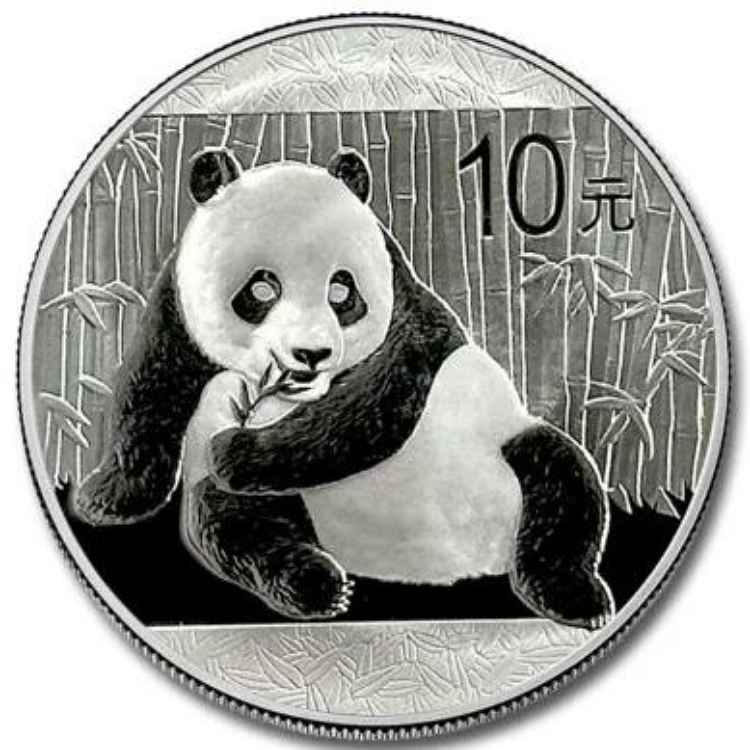 2015 China Silver 1oz Ag.999 30g Panda Coin 10 Yuan UNC