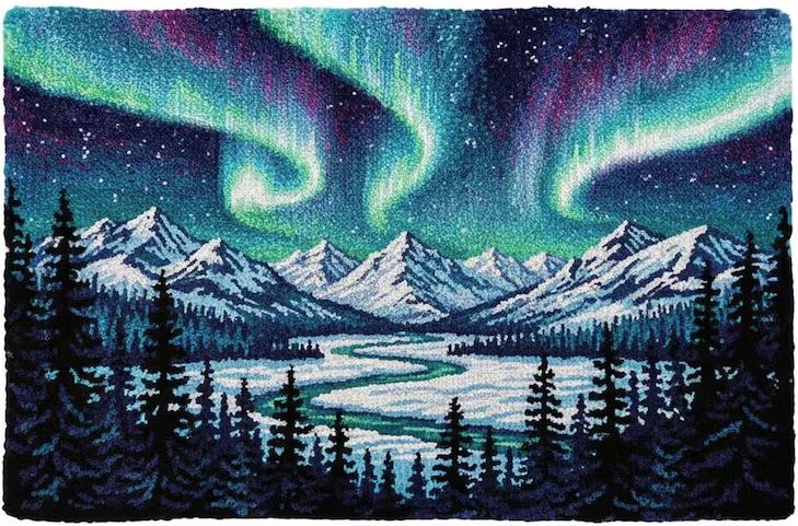 Aurora Mountain | Rug Making Latch Hooking Kit