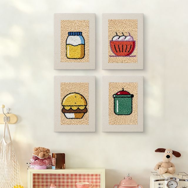 Mini Punch Needle Kit | Cooking (4 designs with Frame)