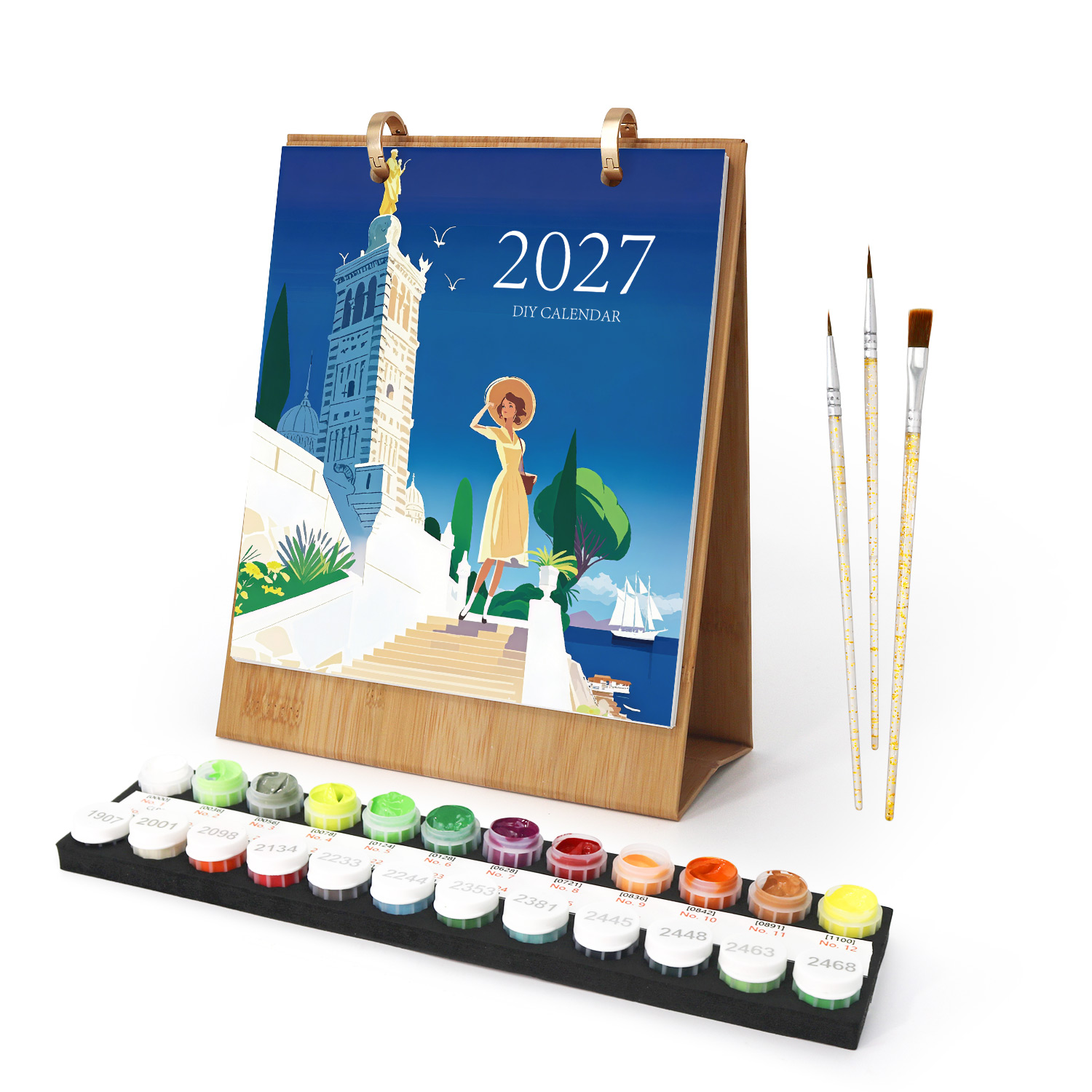2027 Paint By Number Calendar - Travel