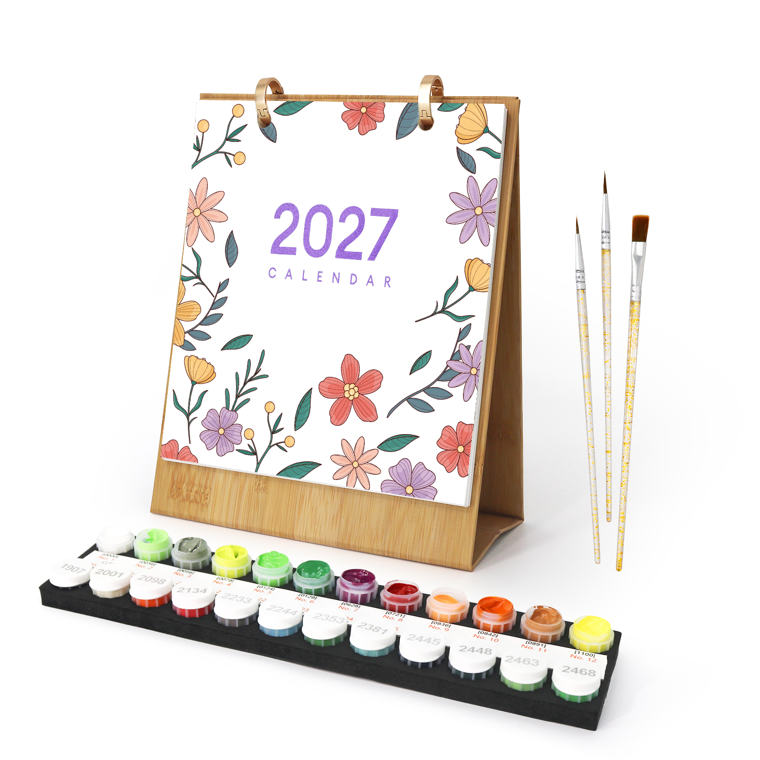 2027 PAINT BY NUMBER CALENDAR - FLOWERS